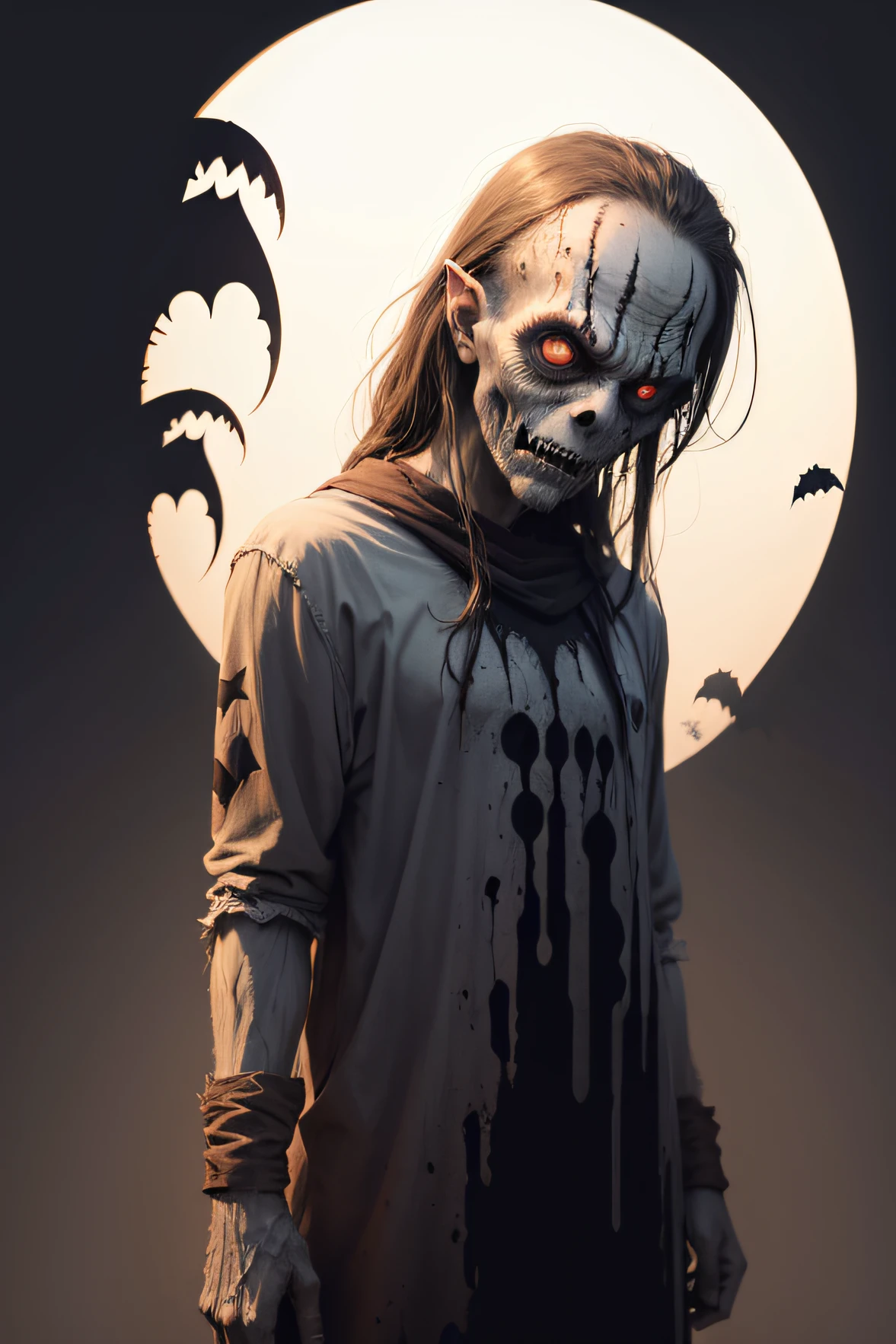 scray halloween design on a white background zombie