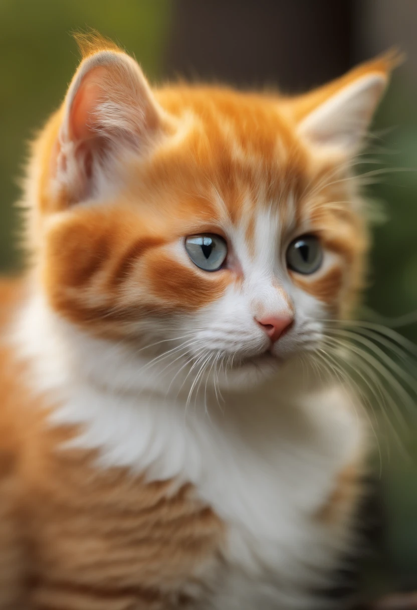 (Best quality,4K,8K,A high resolution,Masterpiece:1.2),Ultra-detailed,(Realistic,Photorealistic,photo-realistic:1.37),cute little cat,adolable,Cute little cats,Orange fur,Childish