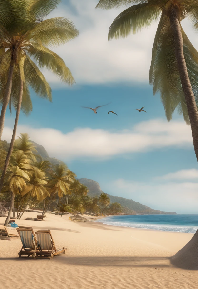 (best quality,4k,highres,masterpiece:1.2),ultra-detailed,realistic,photorealistic:1.37,girl,beach,GTA San Andreas style,bikini,sandy beach,palm trees,sparkling ocean waves,blue sky,joyful expression,happy smile,relaxing atmosphere,vibrant colors,summer vibes,playful poses,sunlight streaming through the treetops,crystal clear water,surrounding cliffs,seagulls flying in the distance,swimming in the sea,footprints in the sand,sandcastles by the shore,energetic waves crashing,coconut trees,beach towels,beach umbrellas,beach volleyball,music playing in the background,bright sunlight,seashells scattered on the sand,surfboards in the water,laughs and giggles,breeze from the ocean,seagulls soaring high above,joyful laughter and splashes,swimming goggles,fun-filled beach day,lovely memories.