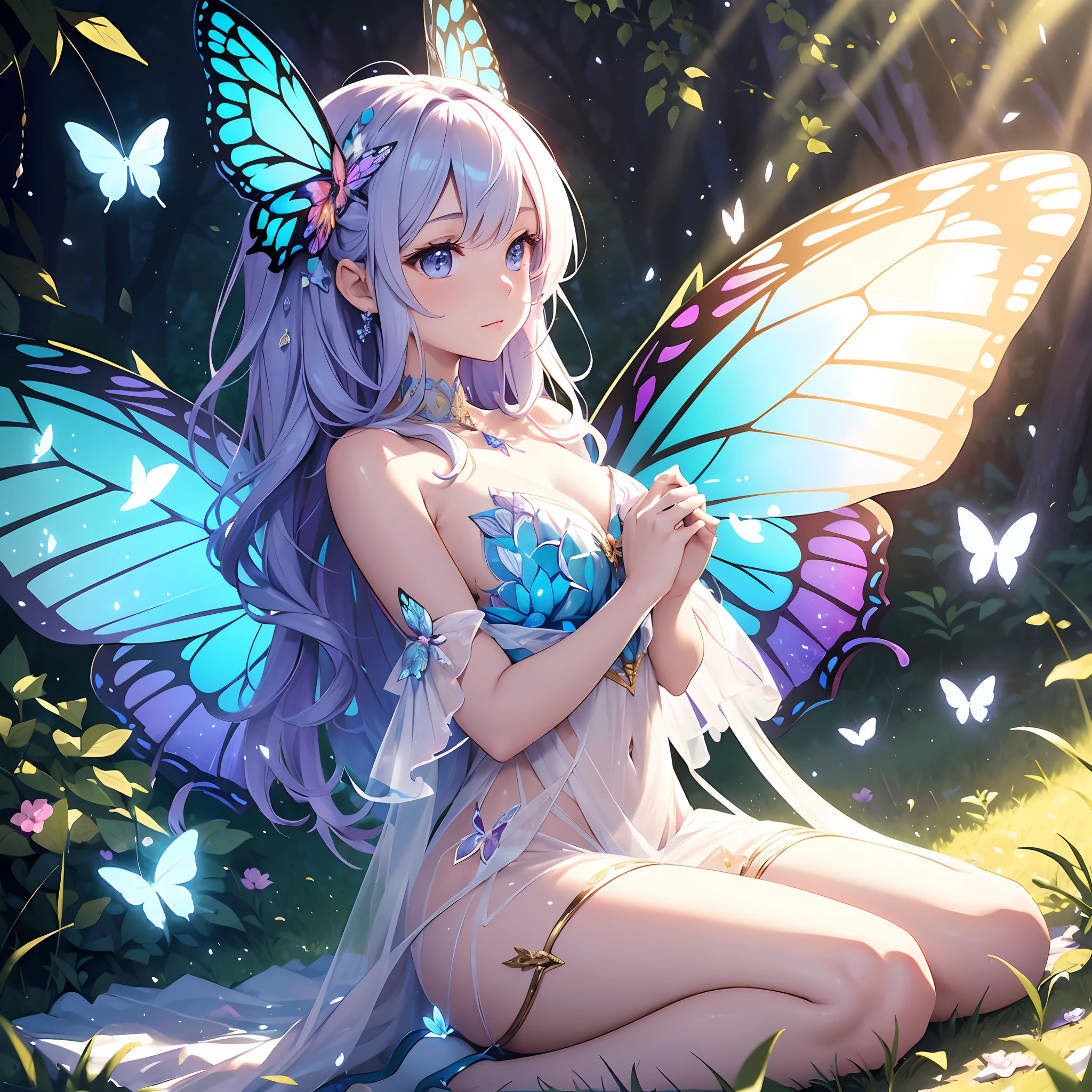 Visualize a mesmerizing Butterfly Fairy image ::5
A graceful fairy with delicate wings, adorned in vibrant butterfly patterns ::4
Sunlight filtering through the forest, casting a soft, ethereal glow ::3
The fairy surrounded by a fluttering kaleidoscope of butterflies ::3
An image that captures the enchantment of a magical woodland moment ::2