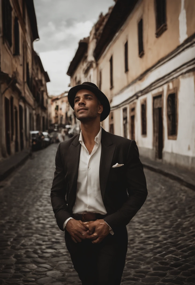 Imagine um homem com um rosto marcado pelos anos, Where every walk tells a different story. Seus olhos, deep and wise, seem to have absorbed the wisdom of many experiences. cabelos prateados, Uma vez um preto intenso, Frames the face elegantly, Evoking decades of experience.
His posture is that of a man who has been through hardships, mas que saiu crescido. Its port and assured approach reveal a trust forged over time. Despite the frailty inherent in his age, Exudes undeniable inner strength.
Ele usa roupas simples, but with character. Uma jaqueta usada, Testemunho de muitas aventuras, And a handkerchief that looks like it's traveled through the seasons. Around your neck, Um pingente antigo, Steeped in history, oscila suavemente com cada um de seus movimentos.
Sua voz, Rich and serious, ressoa como uma melodia que cativa o ouvinte. Every word he utters seems to carry the weight of his experience., and its language is imbued with a wisdom that transcends generations.. He's a born storyteller, Able to captivate your audience with just the sound of your voice.
He carries with him the undeniable aura of a man who has gone through the ages, And his charisma lies in how he shares the lessons of his life with those who have the chance to listen to him..