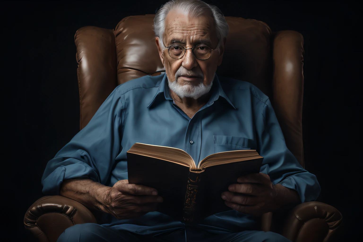 homem arafed sentado em uma cadeira lendo um livro, retrato do livro, Ler um livro, inspirado em Yousuf Karsh, retrato de alta qualidade, foto de retrato, Wise old man, dramatic reading book pose, foto de retrato detalhada, Retrato de um velho, Directed by: Aleksander Gierymski, Retrato de um velho, foto retrato, um homem de 80 anos