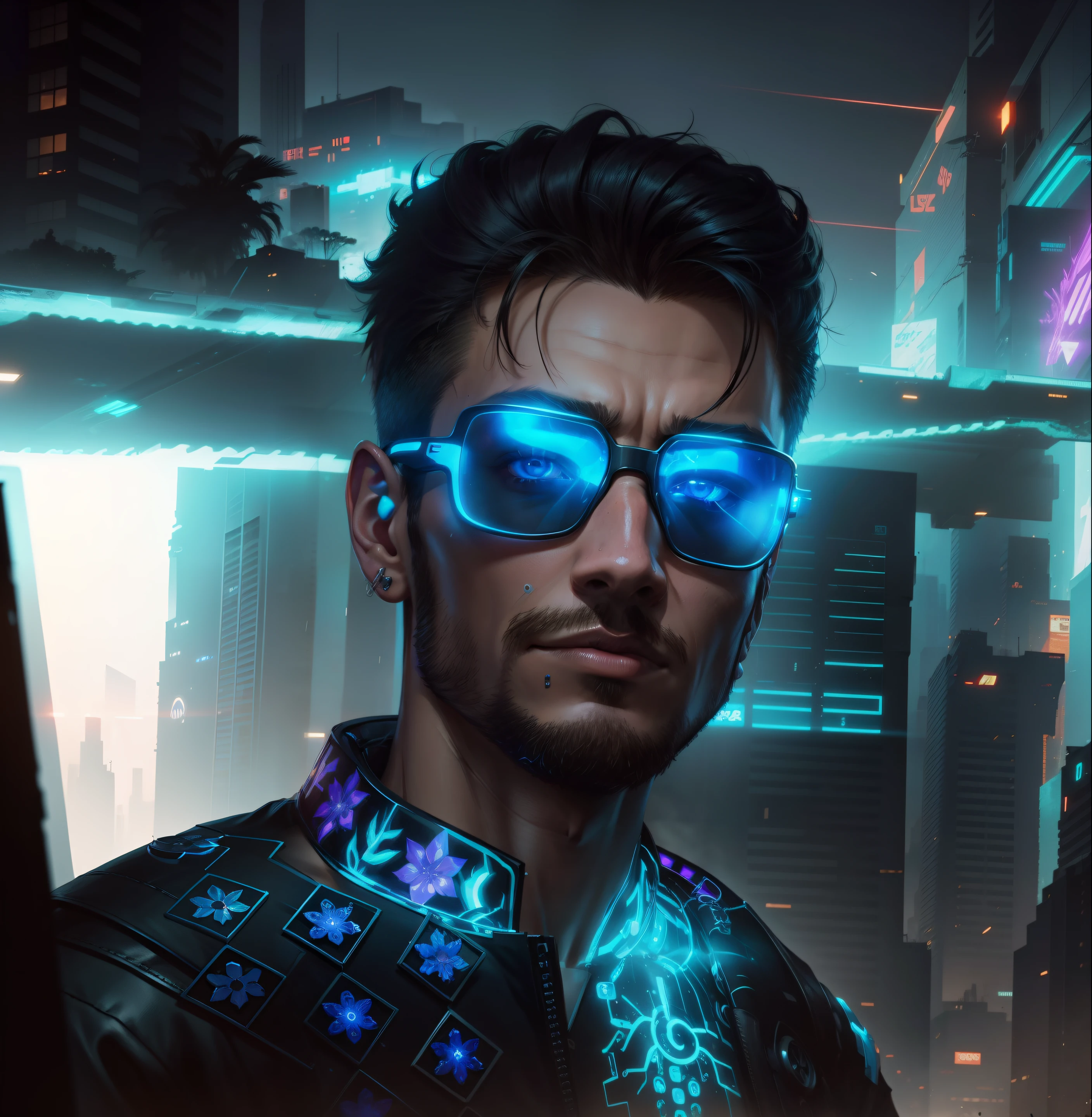 Change background, cyberpunk, realistic face, avatar, handsome boy, 8k