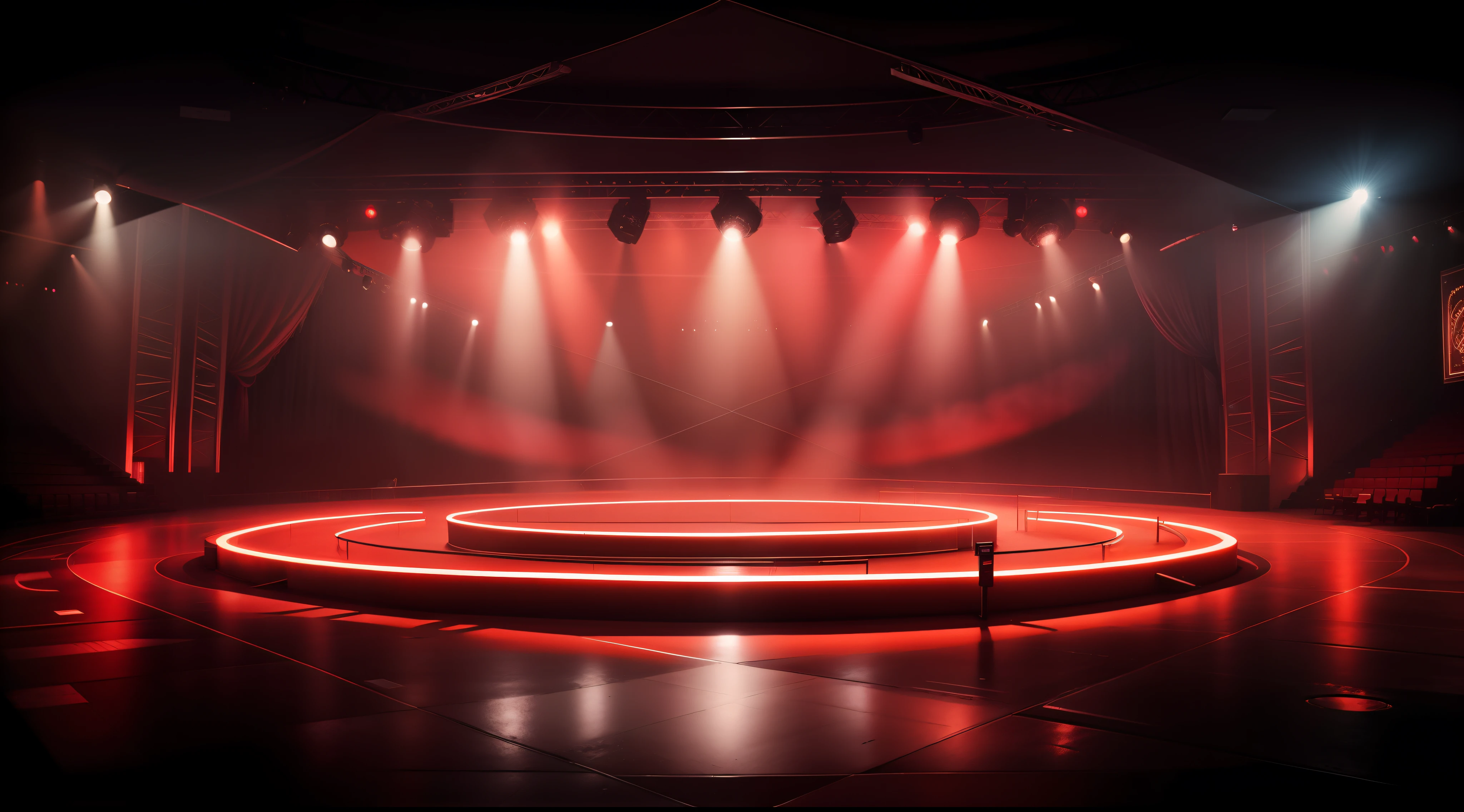 Fazer algo semelhante, a large round stage with empty lighting