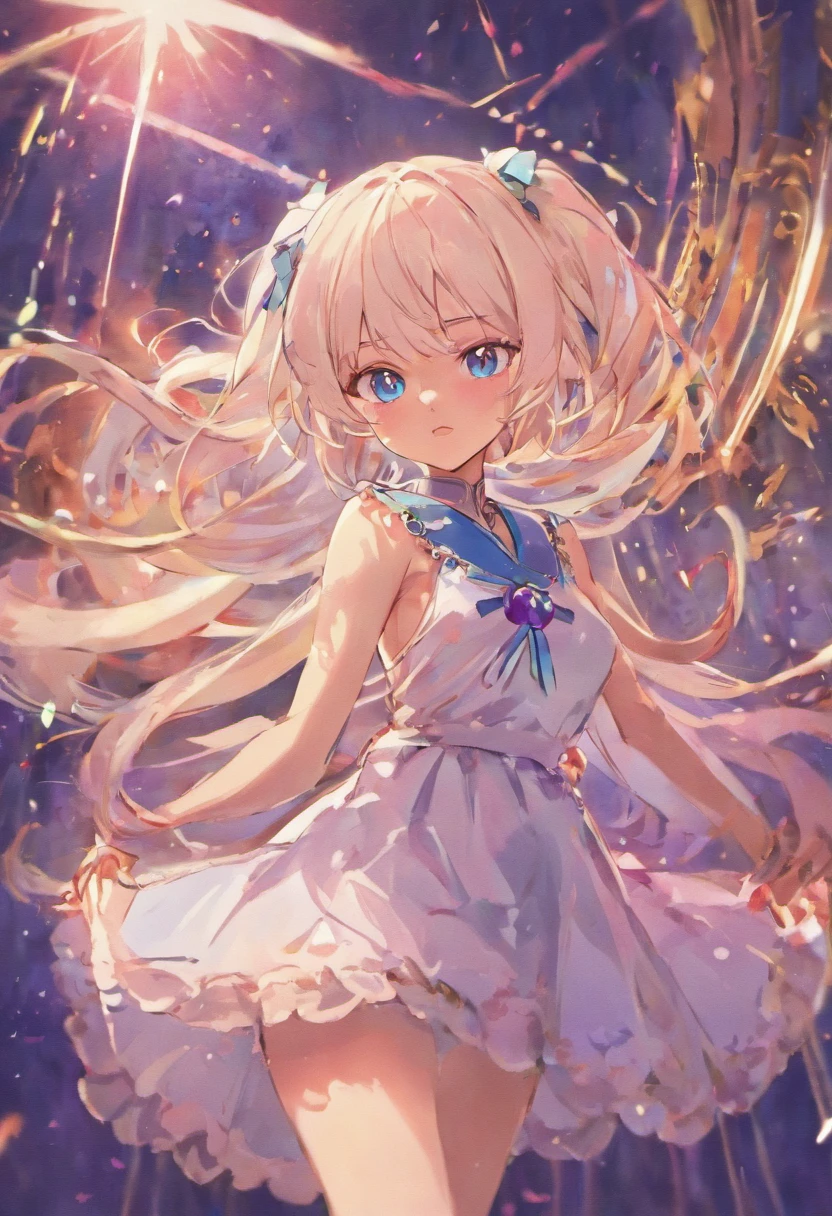 anime girl with white hair and blue eyes posing for a picture, nightcore, Beautiful anime girl, seductive anime girls, beautiful fantasy anime, Beautiful anime woman, beautiful and seductive anime woman, Splash art anime Loli, Detailed digital anime art, Beautiful anime, cute anime waifu in a nice dress, Beautiful anime artwork, Smooth anime CG art, attractive anime girls