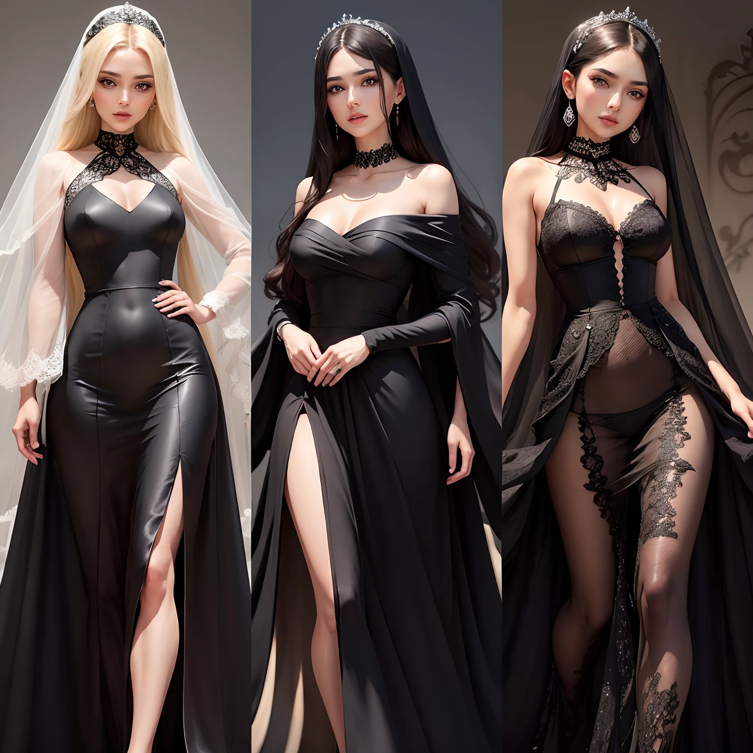 Elegant Black Evening Dress for Wedding Dresses Elegant Black Evening Dresses Dresses with Crepe Evening Dresses and Dresses for Wedding Dresses for Wedding Dresses Full Body Length Modeling with Black Evening Dresses with Black Evening Dresses with Crepe Elegant Design with Midi Skirt خیلی پف نباشه حالت ماکسی با دامن میدی maxi with midi Dress مانکن تمام بدنش و سرش در تصویر باشد تمام تنه