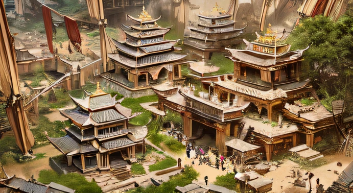 The wounded were covered in piles of rubble(Doomsday temple ruins)canyons,Temple,rivulets,the rainforest,
