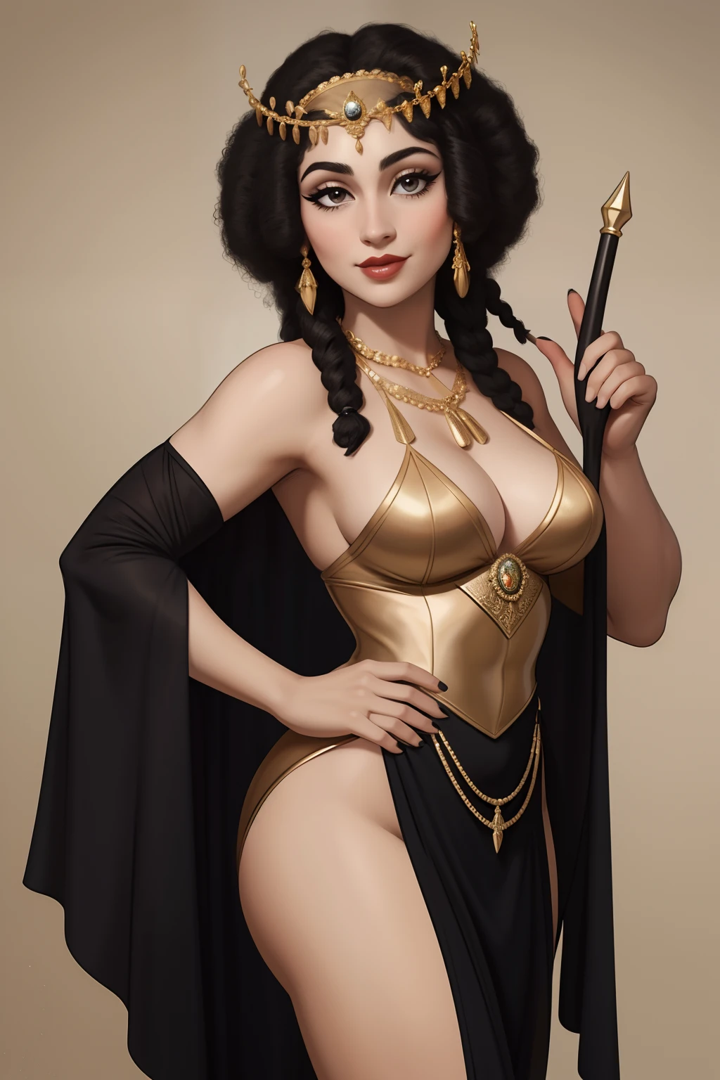 Araffe's wife in a flappper costume holding a wand and wearing a headband, melindrosa, Anos 20, fantasia, Traje de alta qualidade, rugindo vinte anos, 1920s vibes, 1 9 2 0 s estilo pano, Era do Jazz, saia preta curta, 1 9 2 0 s estilo, Estilo dos anos 1920 uma mulher negra, mulata, Morena, imagem de ,corpo inteiro, cabelo afro caindo para a frente, Rasta type but braided,com o corpo perfeito de corpo inteiro lindo seios perfeito, beautiful perfect lips, gorgeous perfect hands gorgeous image beautiful beauty mayor,
