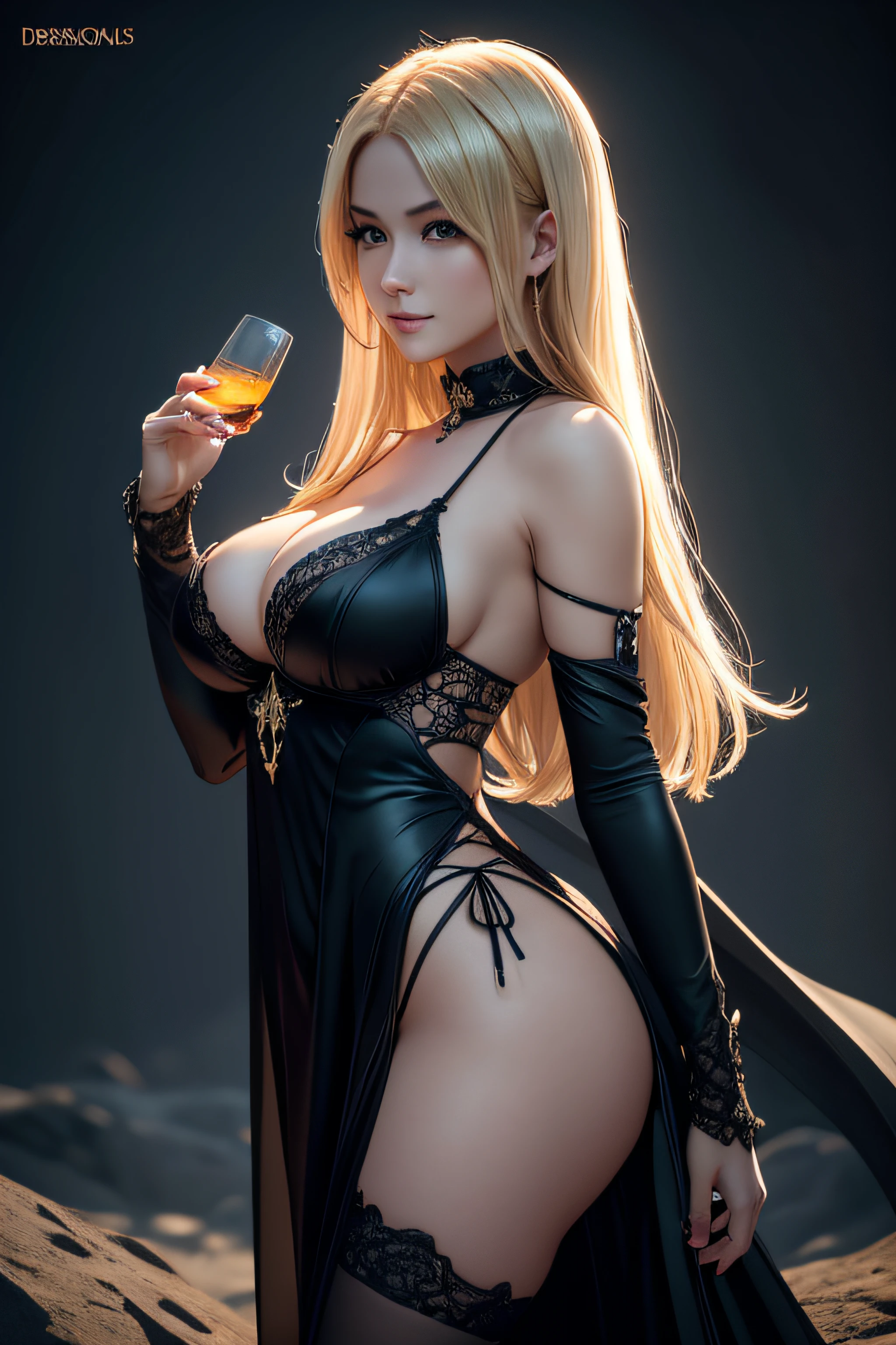 succubus, beautiful big breasts, beautiful ass, longue blonde hair, Black Dress, Fantasy, Infernal Location, bloods, darkness, Deep Night, exquisite detailing, 30 MP, 4k, Цифровая зеркальная камера Canon EOS 5D Mark IV, 85 mm lens, sharp-focus , Superb Camera Detail, long exposure, f/8, ISO 100, 1/125 Excerpt, low lighting, award-winning photo, facing camera, looking at the camera, Monovision, Perfect contrast, High Sharp, facial symmetry, Depth of field, ultra detailed photograph , Ray Tracing, Global Illumination,