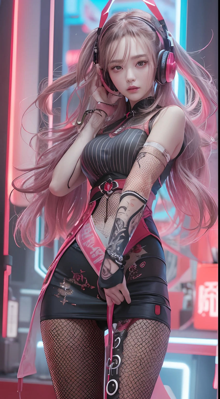 Sexy Asian girl in the street at night, neon lights, detailed background, raining, beautiful thighs, dark purple leggings, fit, wearing fishnet shirt, strip teasing, sexual pose, wearing a long oversized hoodie, wearing black long jean shorts, loose bra strap, off the shoulder, wearing streetwear clothes, style anime girl with purple light in the background, neck choker with necklace, evil look, white hair, sexy thighs, fishnet shirt, anime style 4 k, 8k high quality detailed art, seductive anime girl, anime art wallpaper 4k, anime art wallpaper 4 k, detailed digital anime art