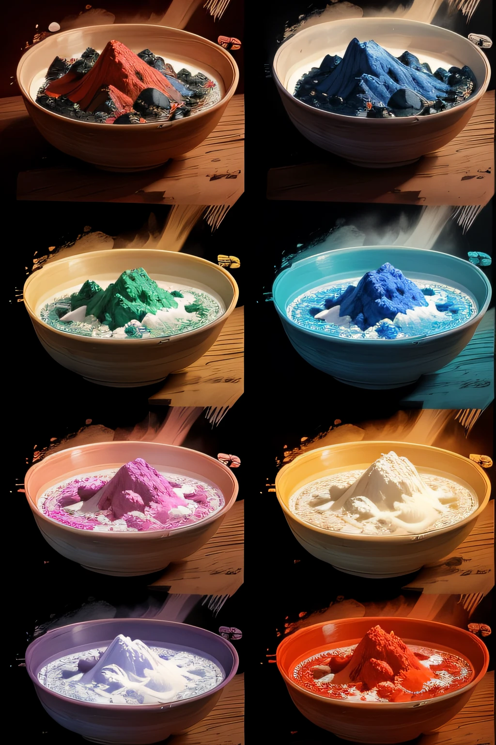 Color collision，minerals，particulate，Splash，mountain water，chinese paintings，Brush Strokes
