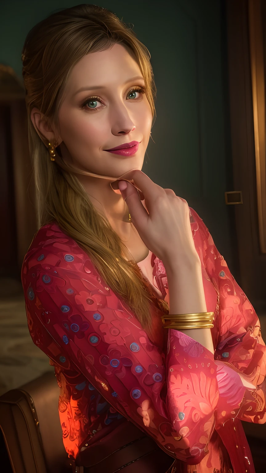 photo of maude_garrett portrait, smiling, masterpiece, intricate detail, cinematic lighting, sharp focus, HDR