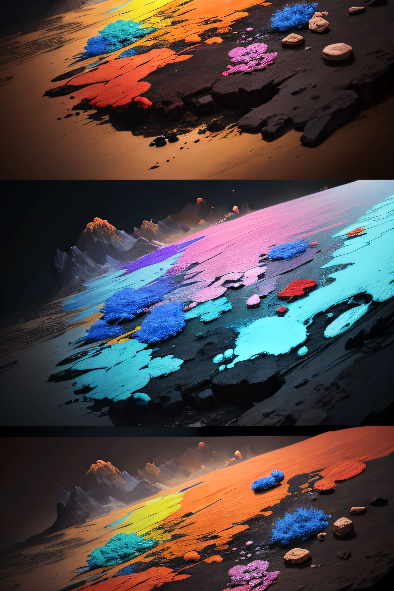 Color collision,minerals,particulate,Splash,mountain water,chinese paintings,Brush strokes,Expand the variety