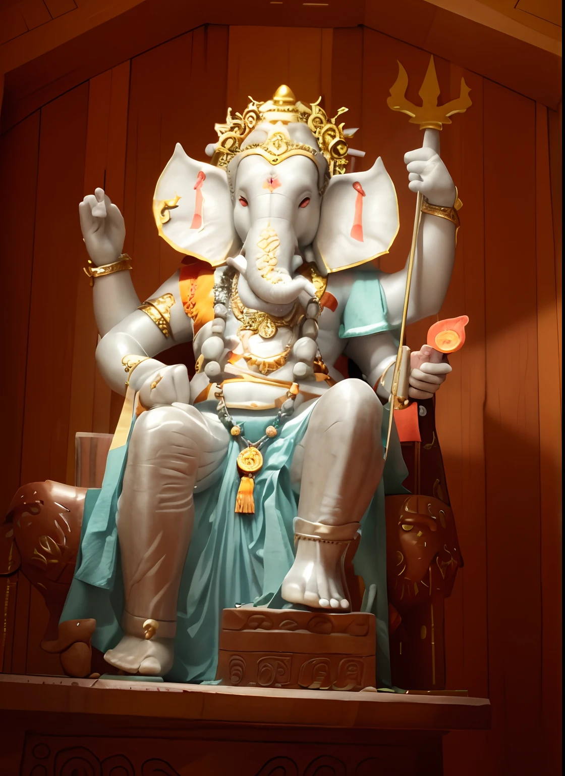 there is a statue of a gandapa sitting on a table, ganapati, ganesha, ganesh, hindu god, an elephant king, vinayak, indian god, an enormous elephant king, by Scott M. Fischer, taken with a canon dslr camera, god of wealth, taken with sony alpha 9, 4 0 9 6, hindu gods