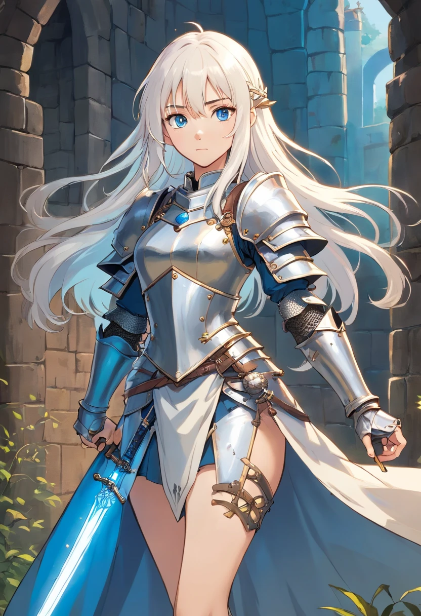 masterpiece、 High resolution、 (((one man)))、(((Man with a spear)))、 with a gun in hand、 (((((Navy blue straight hair)))))、 long hair、 all back、 ((circlet))、 (((Handsome guy)))、 (((Silver armor)))、 (((Silver Spear)))、 Divine Spear Gaeborg、 (((((cuchulainn)))))