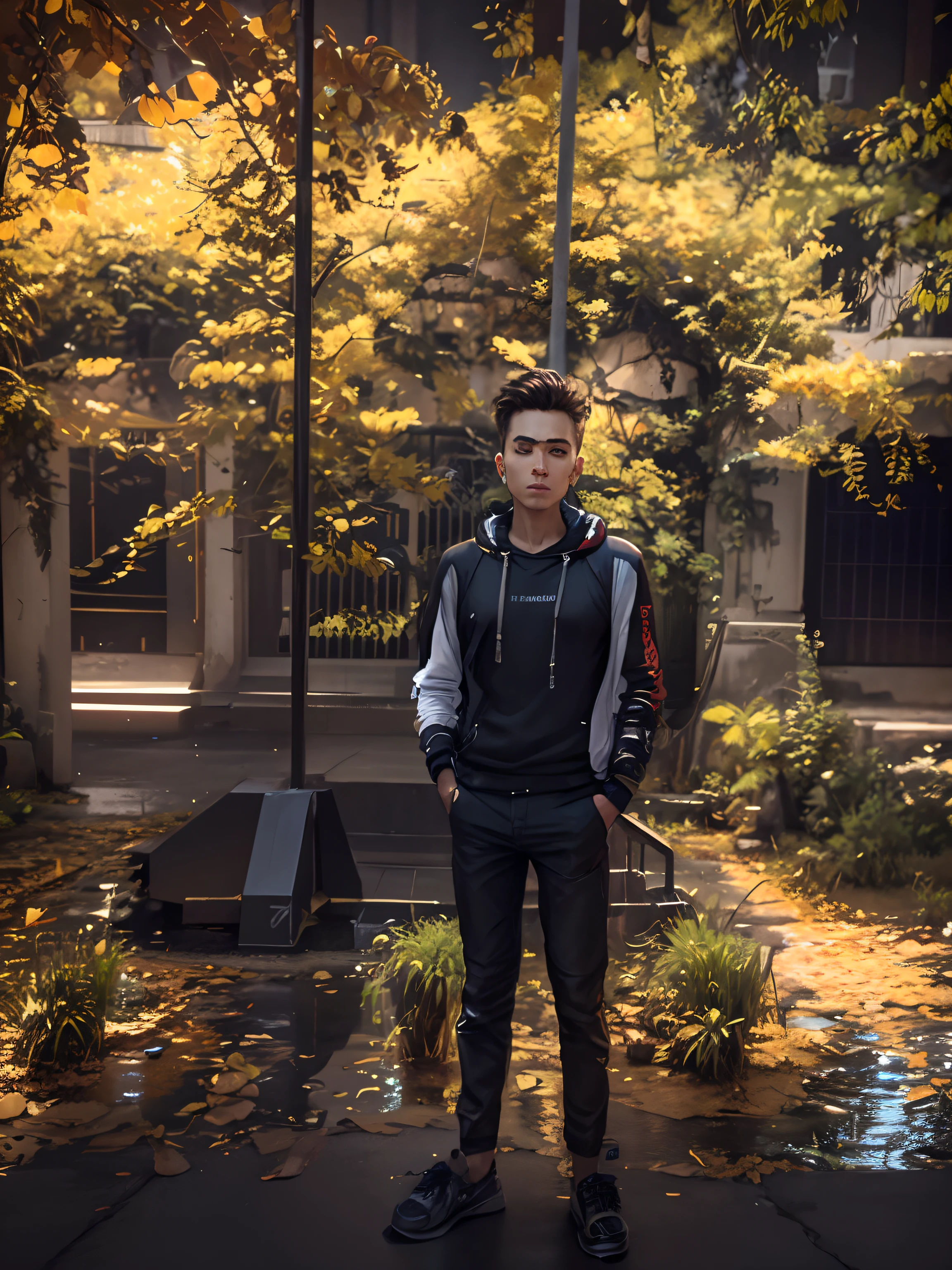 Change background cybarpunk handsome boy realistic face.8k Ultra realistic