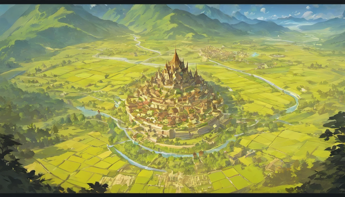 The continent is divided into five,game map, Hyrule, Ancient Fantasy Regional Map, Highly detailed map,Detailed Map, Height Map,world map、Isekai Map、Map of the Kingdom、Otherworldly Adventure、mountains and rivers、K HD、meticulous、Ground View、Spread up,pixel art