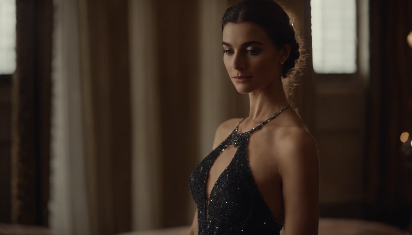 femme attirante robe transparente montrant le corps