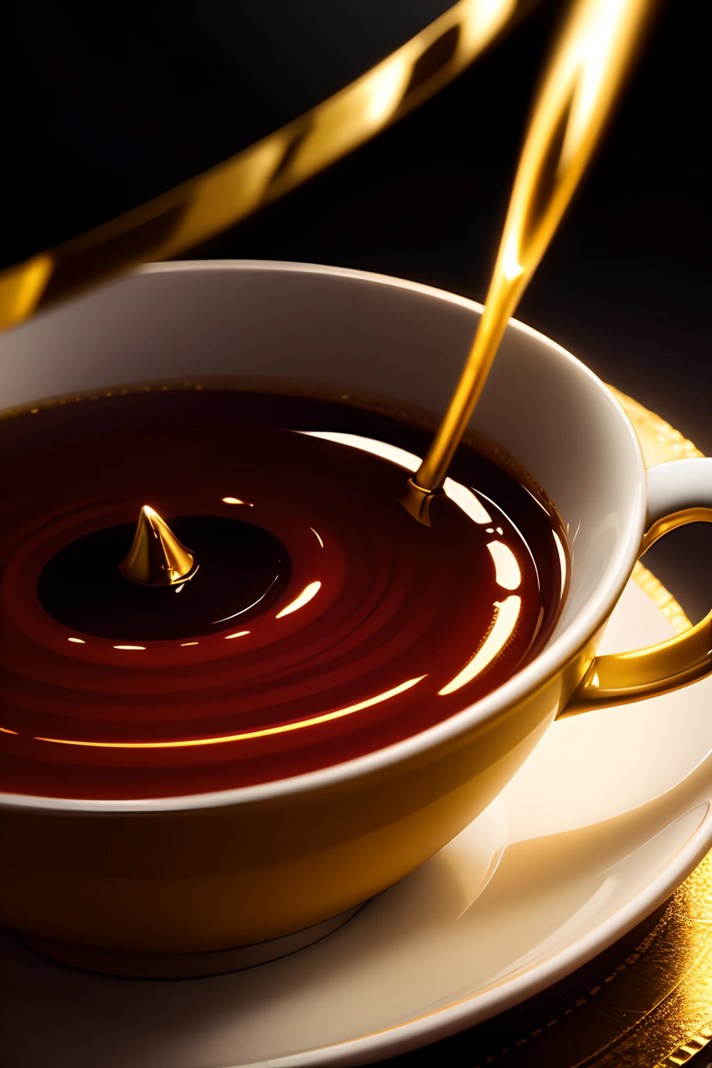 cup of gold in dark isolated