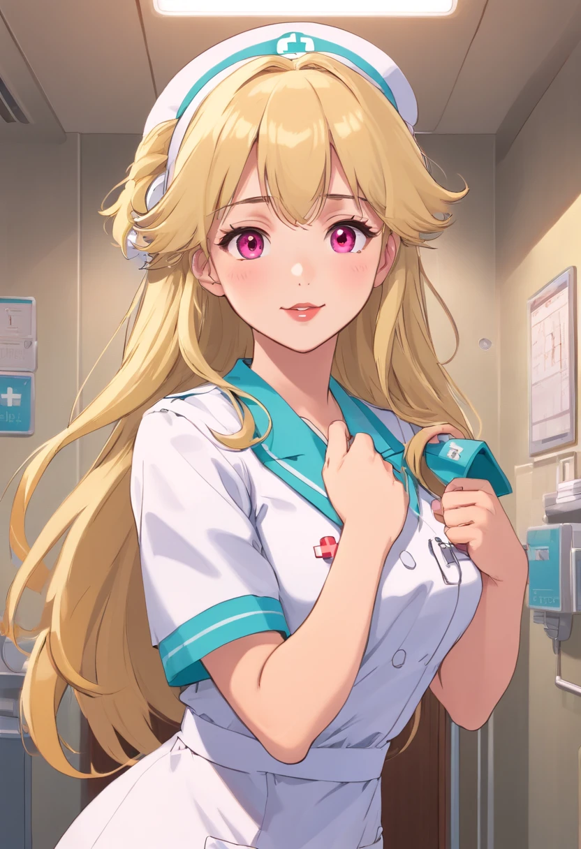 nurse Blonde longhair nurse's outfit Patsun Pendants Pink lip hospitals 年轻 Naughty Poses cute little tits out friendly