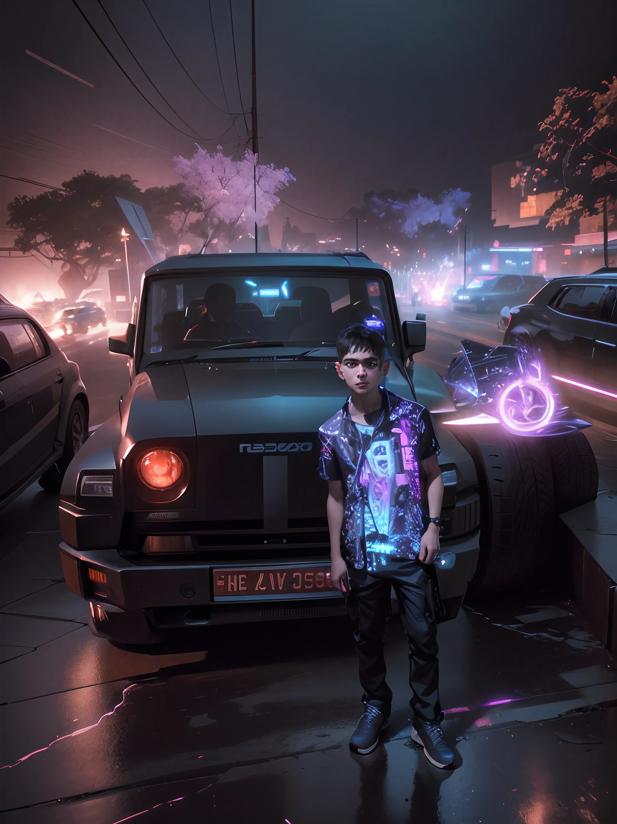 Change background cyberpunk handsome boy realistic face,8k,ultra realistic