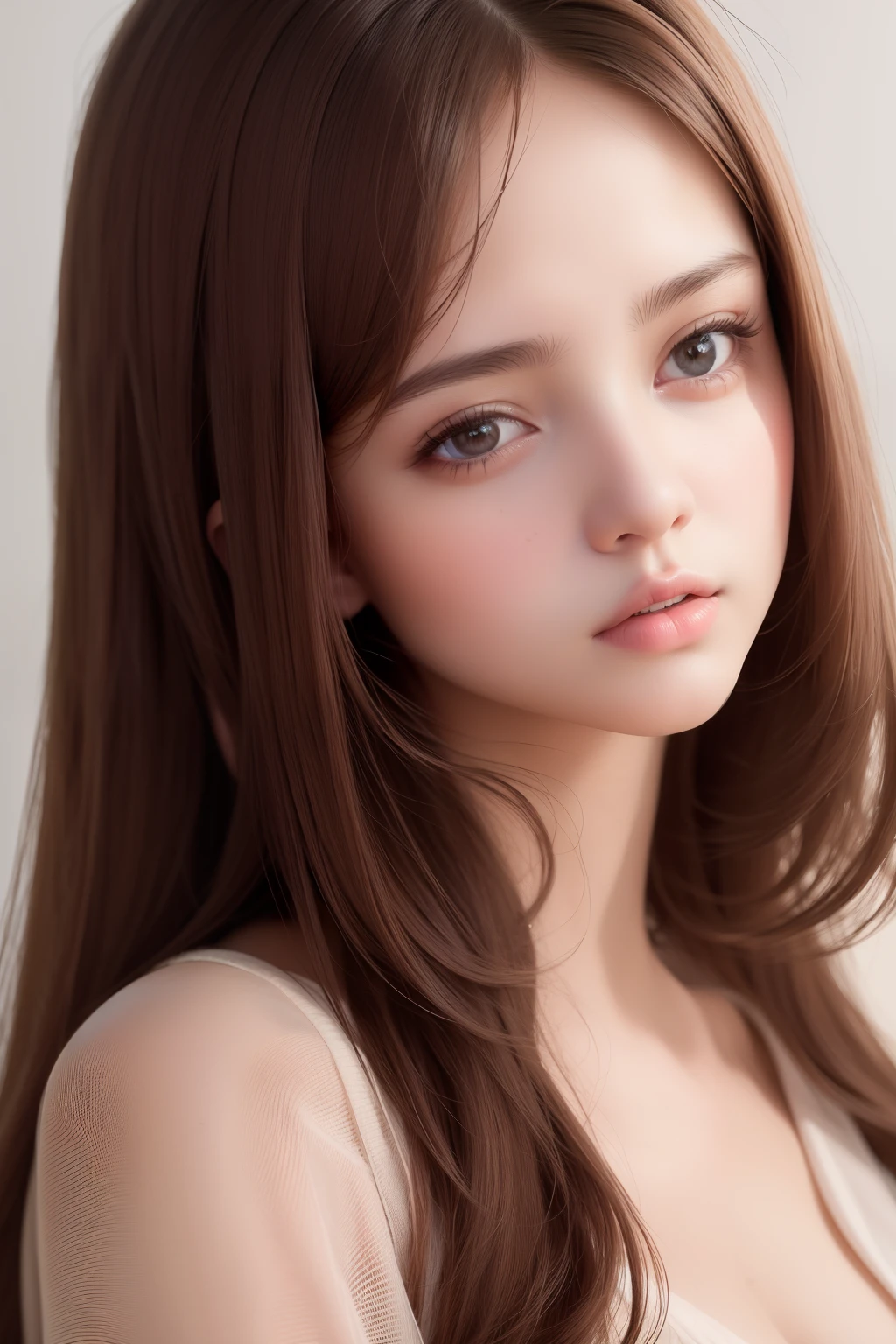 best quality, masterpiece, (realistic:1.2), 1 girl, brown hair, brown eyes,Front, detailed face, beautiful eyes