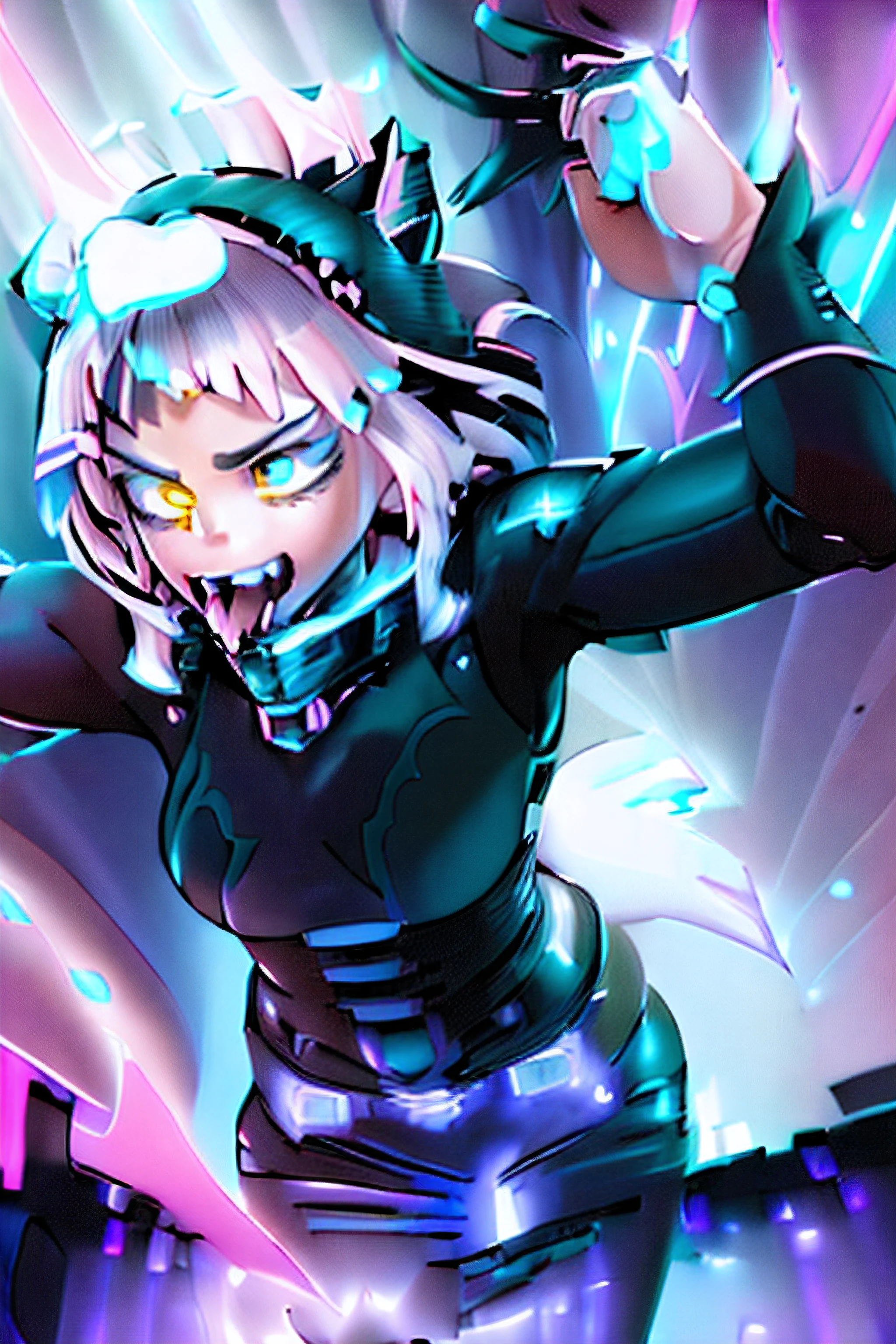 ((Detailed face)),​masterpiece,top-quality,(1 person) 、mouth cracked in the ears:1.3、((masutepiece)),((Best Quality)),8K,detaileds,Jagged fangs、Ultra-detailed,Illustration, ((Stylish style))、Detailed deep eyes、((Trouser style))、(1girl in:2),(Goth Ghost),(Frog long tongue),Tongleout,(Ethereum Entities:1.3),Lurking in a futuristic bedroom,(Unforgettable existence:1.2),Covered with ethereal neon threads,(Soft neon glow:1.4),Futuristic and surreal with neon-lit color scheme,Ethereal ghostly lighting,Spooky and enigmatic,Embodying the otherworldly nature of ghosts,