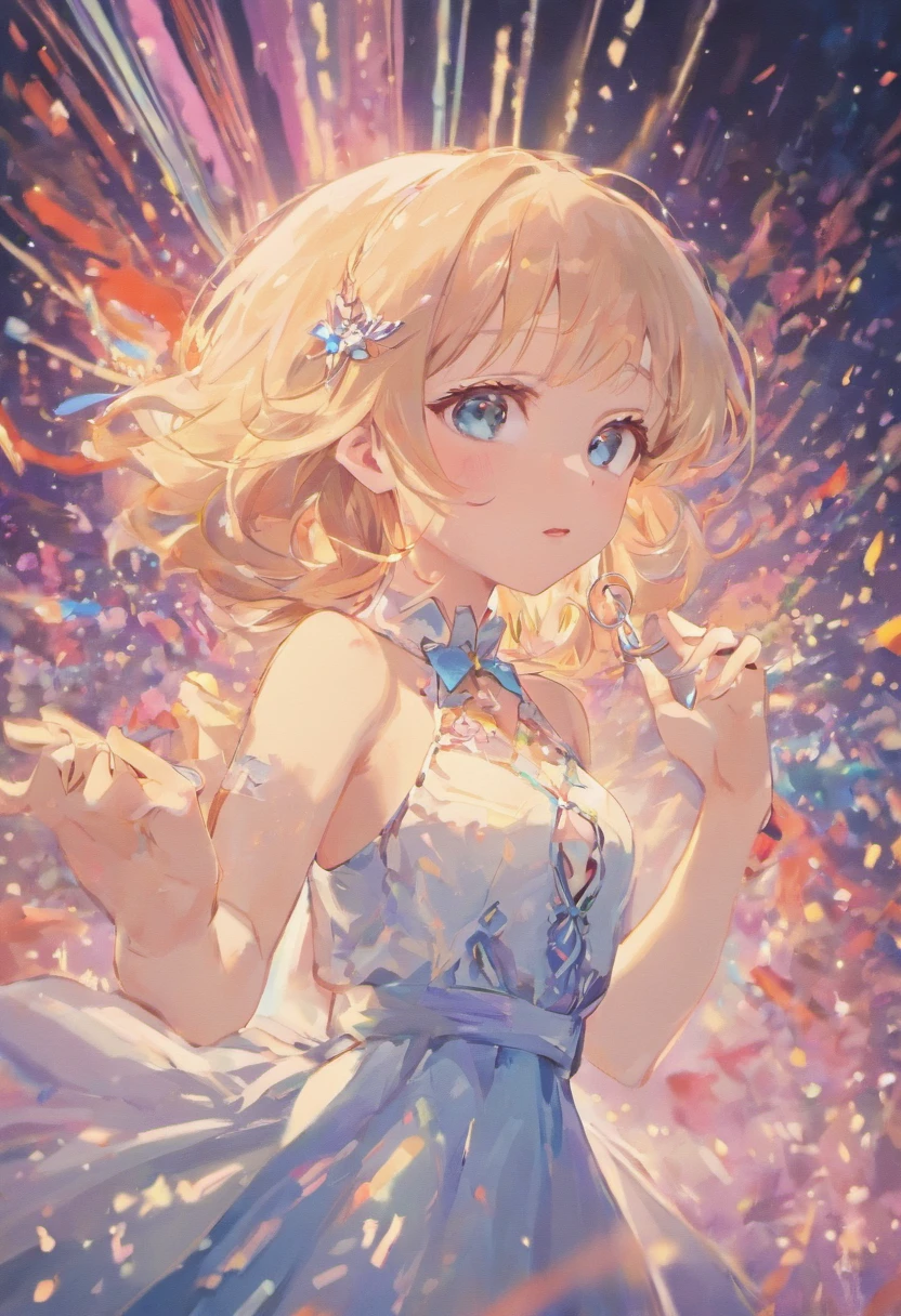 masterpiece, best quality, illustration, sax blue, platinum earrings, platinum necklace, white dress, 1girl, cute, (dynamic lighting:1.2), cinematic lighting, delicate facial features, detailed eyes, sharp pupils, realistic pupils, depth of field, bokeh, sharp focus, (hyper-detailed, bloom, glow:1.4), many small gems