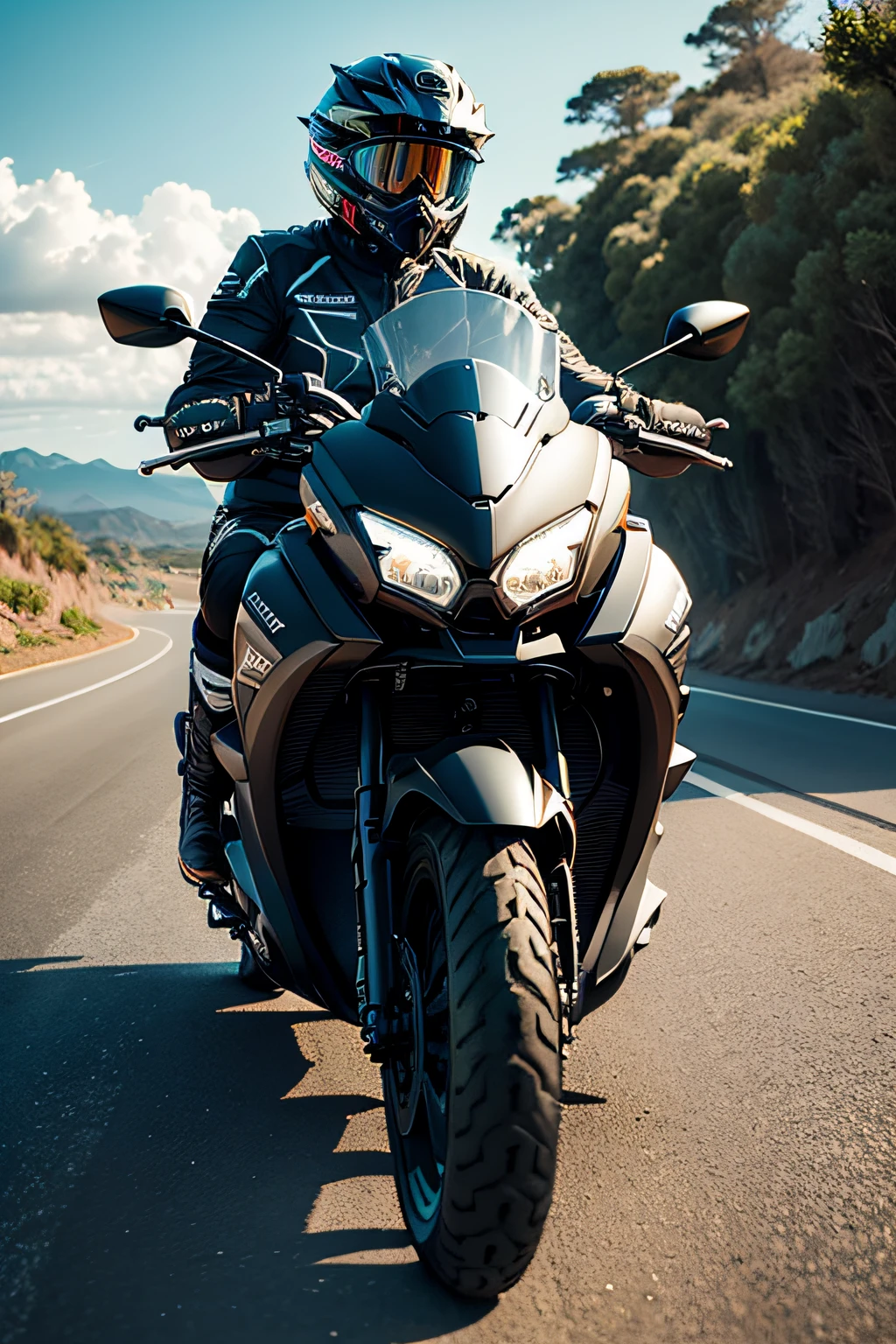 imagem para canal do youtube com a yamaha xmax 250 e estrada no fundo no formato paisagem