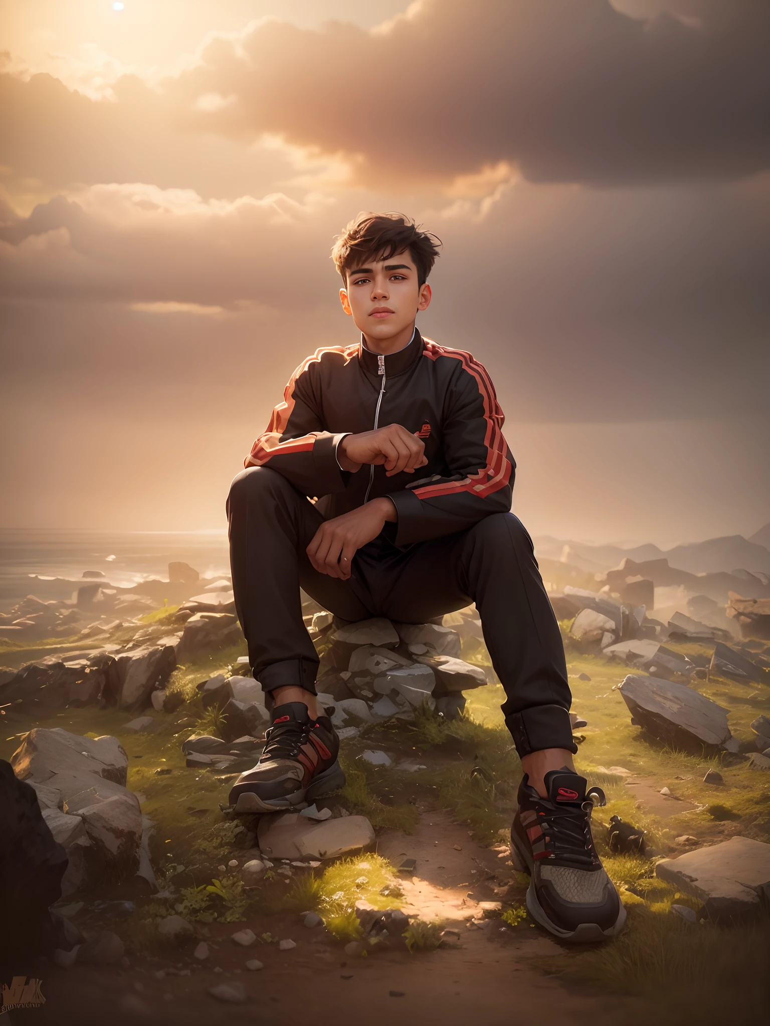 handsome boy change background reistic image