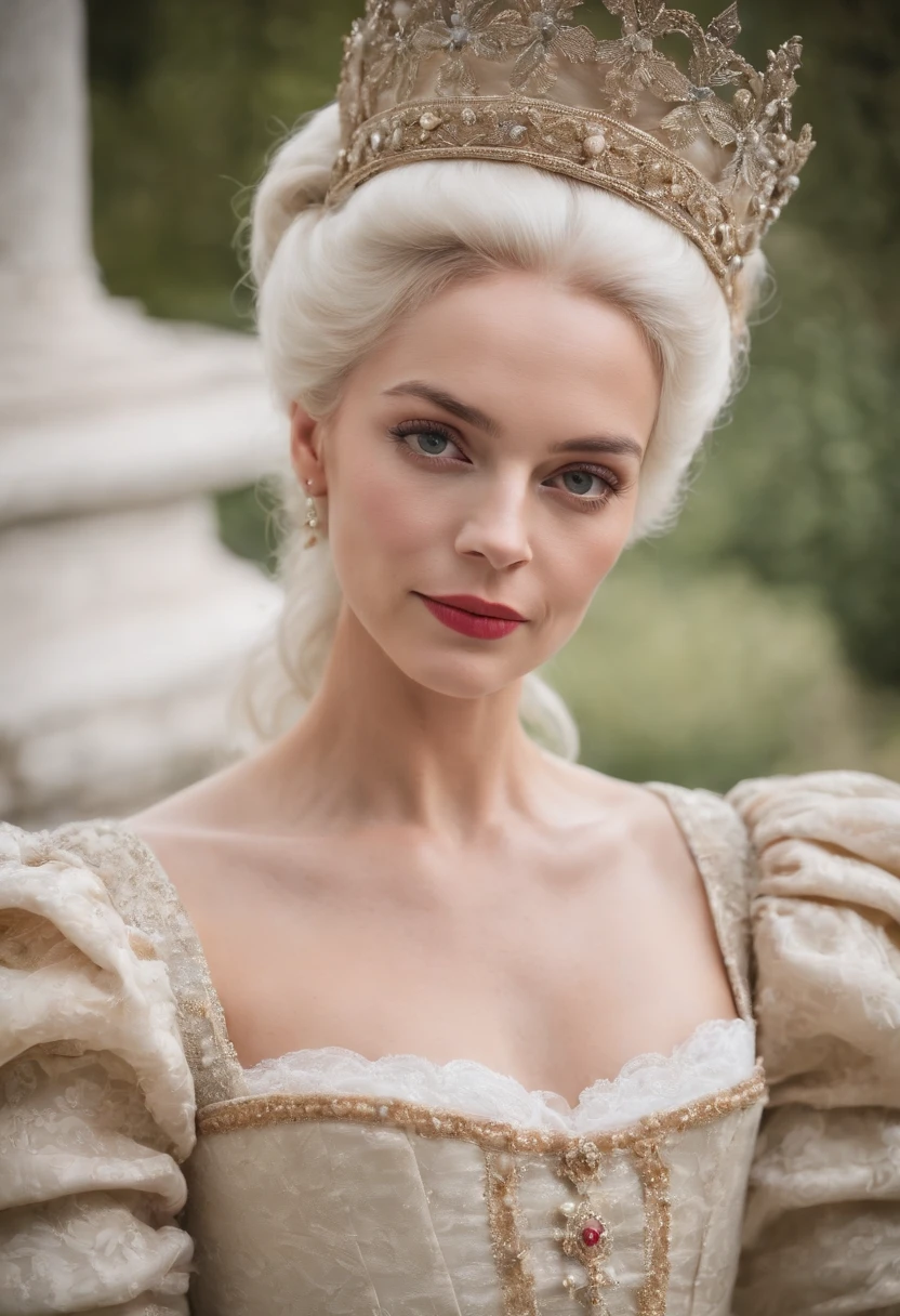 Attractive Queen Marie Antoinette of Austria posing for the camera, Cara de europea, Francia siglo XVIII, Perfecta piel