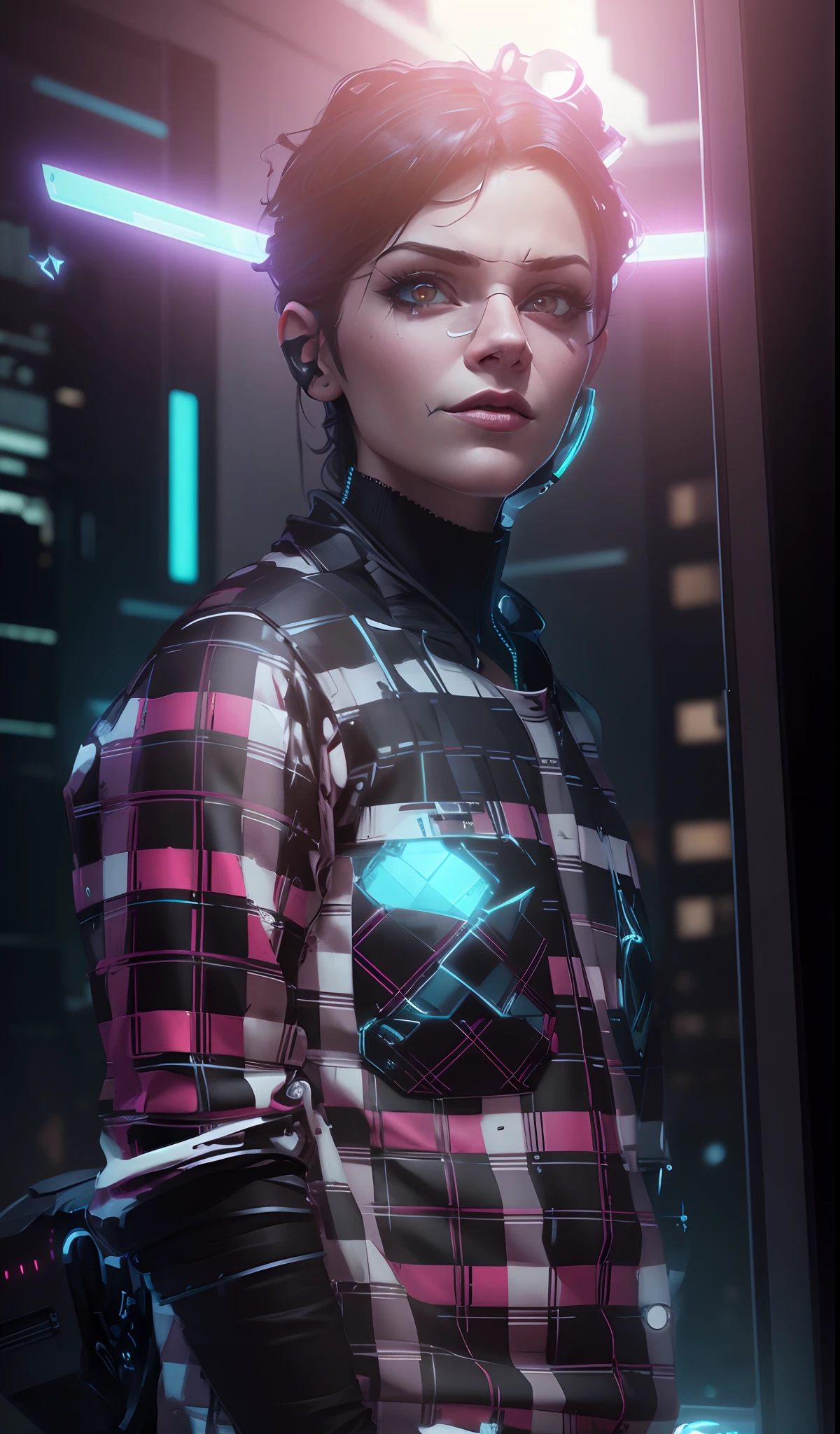 Change background cyberpunk animated face ultra realistic 8k