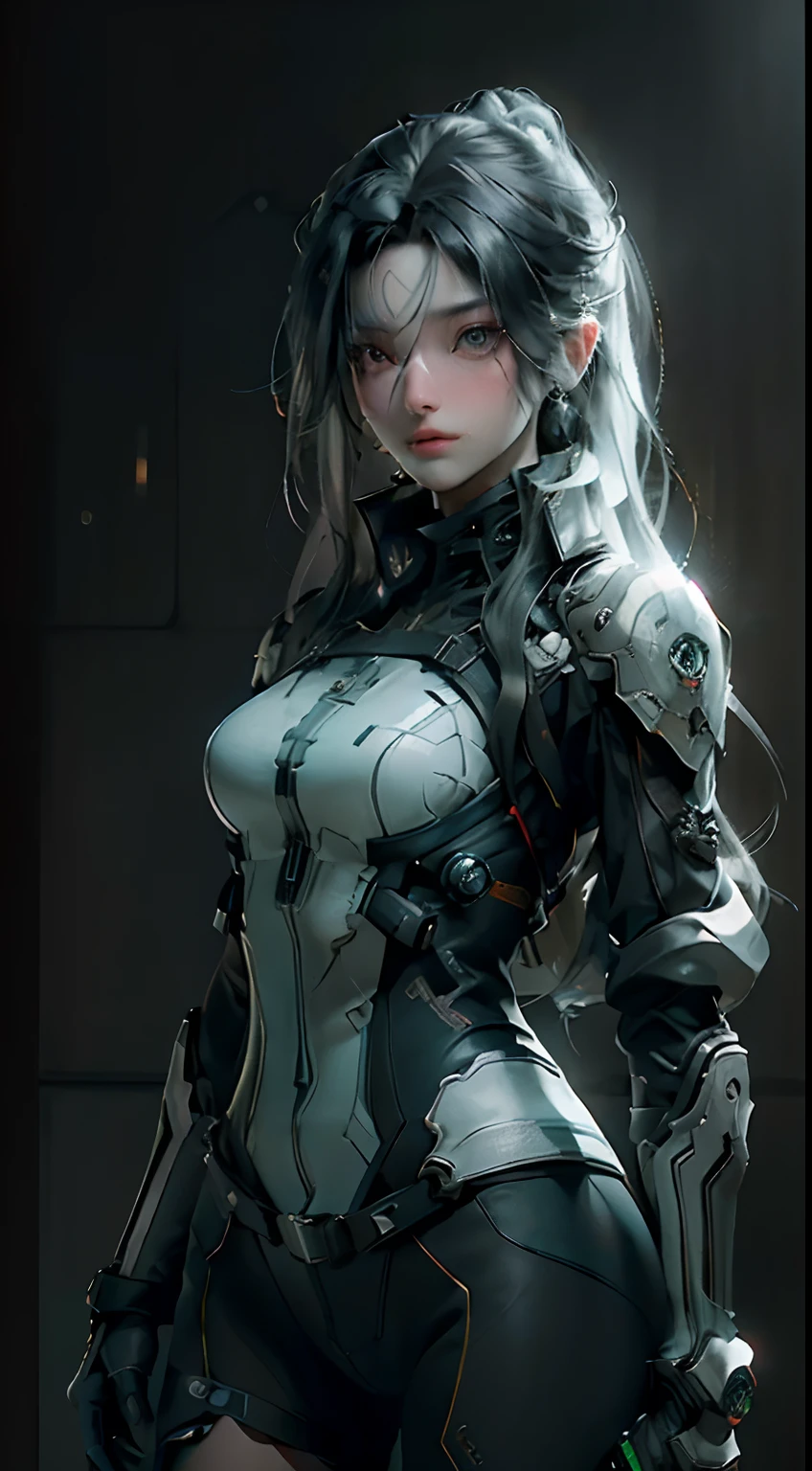 ((Best quality)), ((masterpiece)), (detailed:1.4), 3D, an image of a beautiful cyberpunk female,HDR (High Dynamic Range),Ray Tracing,NVIDIA RTX,Super-Resolution,Unreal 5,Subsurface scattering,PBR Texturing,Post-processing,Anisotropic Filtering,Depth-of-field,Maximum clarity and sharpness,Multi-layered textures,Albedo and Specular maps,Surface shading,Accurate simulation of light-material interaction,Perfect proportions,Octane Render,Two-tone lighting,Wide aperture,Low ISO,White balance,Rule of thirds,8K RAW,