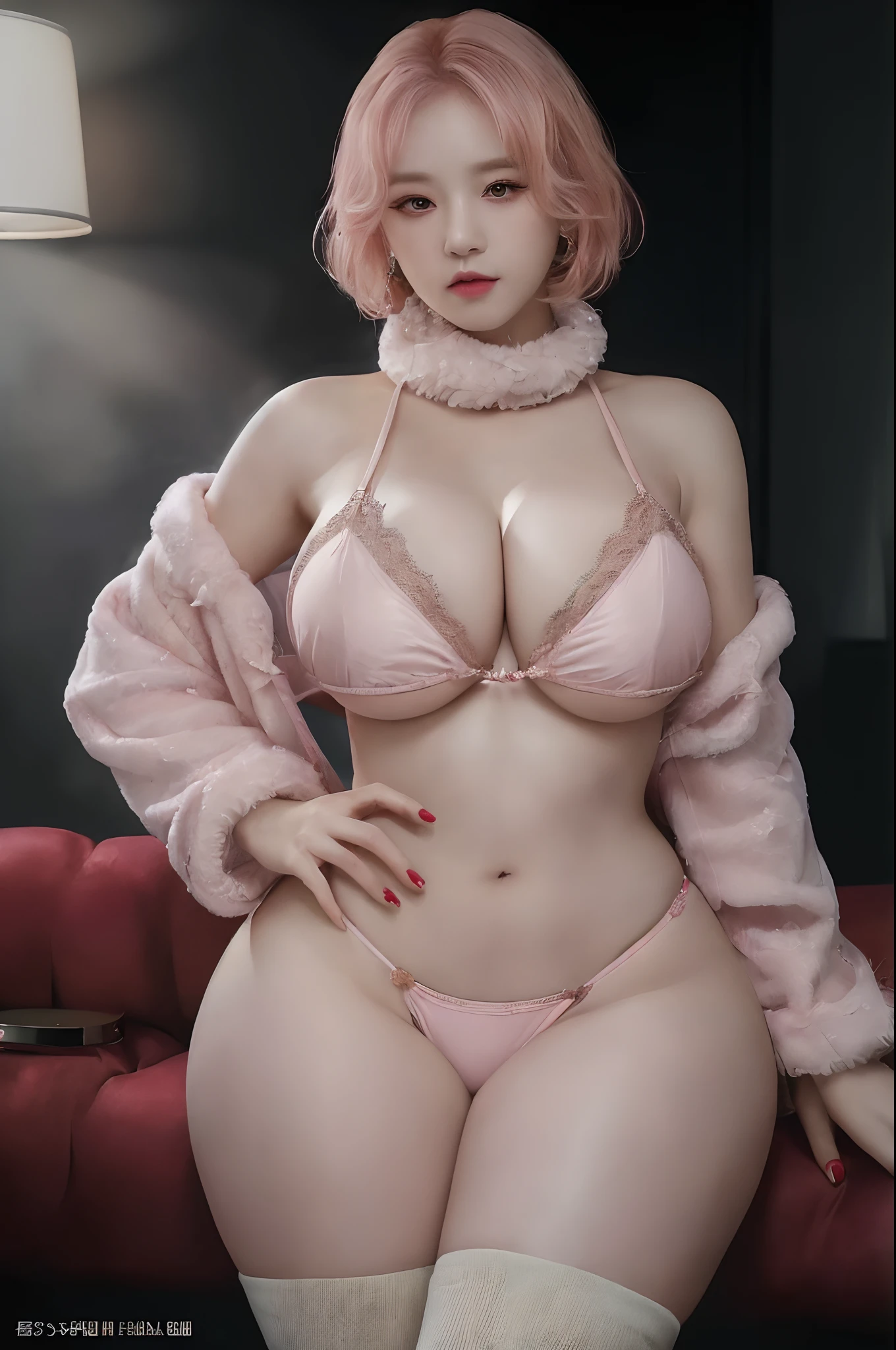 (masterpiece:1.3), (High resolution:1.1), Detailed beautiful face, Detailed beautiful, (huge breasts, gigantic breasts:1.4,   a close up of a woman in a pink lingerie posing on a couch, hyperrealistic full figure, photorealistic perfect body, seductive anime girl, guweiz masterpiece, photorealistic anime girl render, beautiful alluring anime woman, guweiz, photorealistic full body, 8k high quality detailed art, realistic shaded perfect body, artwork in the style of guweiz