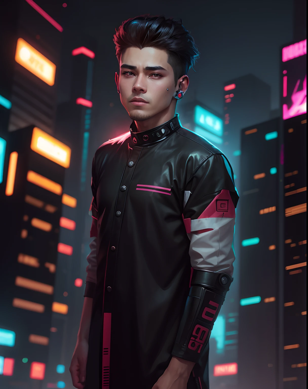 Chenga background , cyberpunk. Handsomeboy