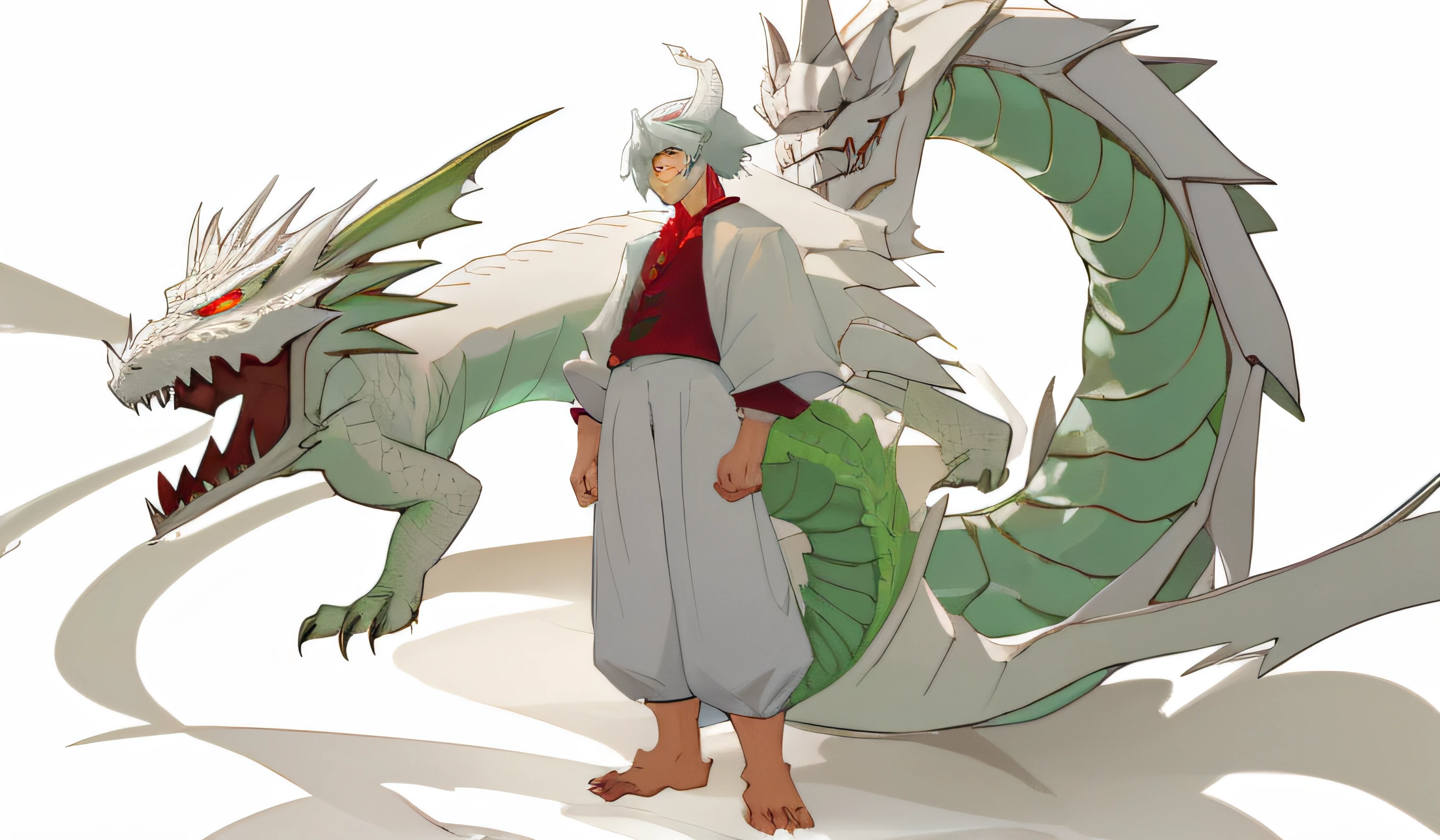white dragon use clothes