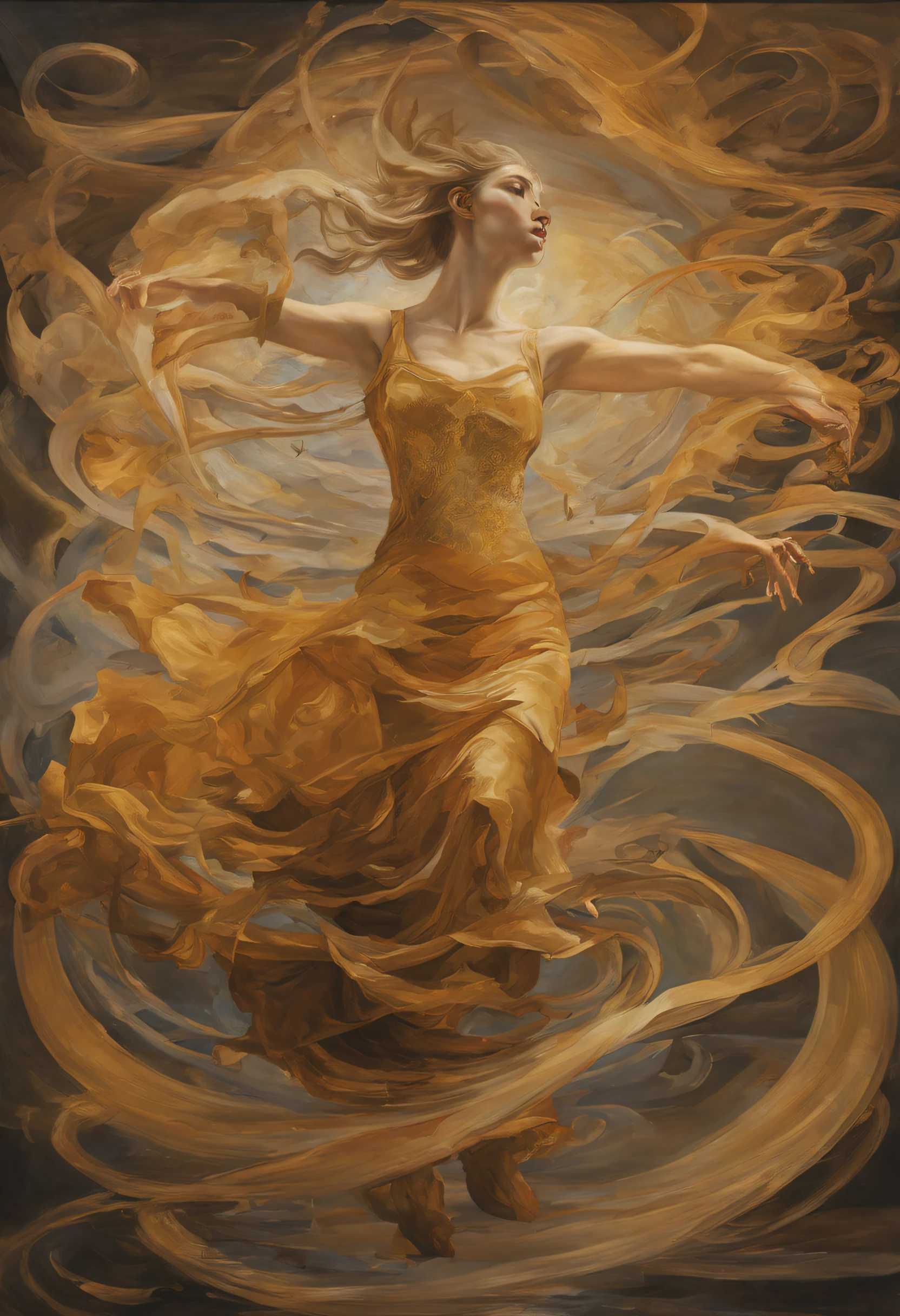"The Dance of Time's Embrace": Depict the cyclical nature of life and death through a mesmerizing dance, symbolizing the eternal rhythm of creation and dissolution.