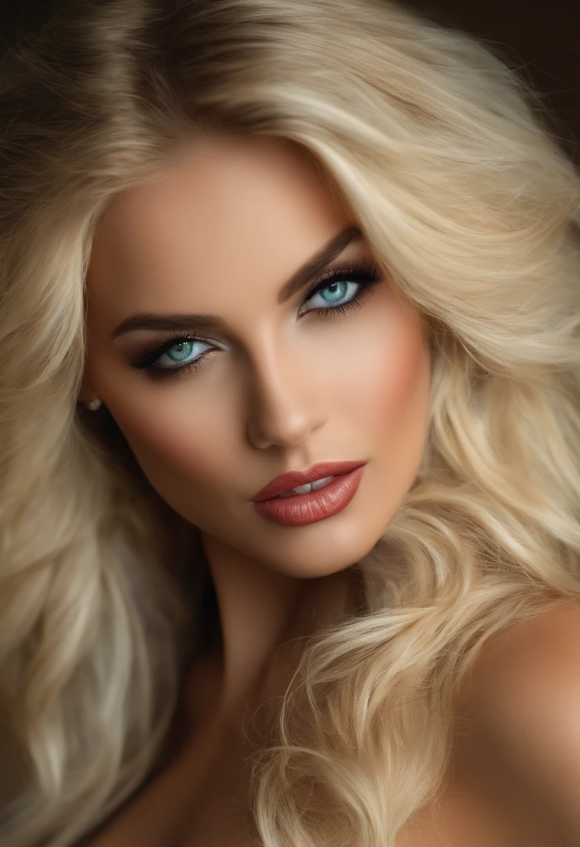 Blonde, femme, Yeux verts, sexy, lingerie, Realstic
