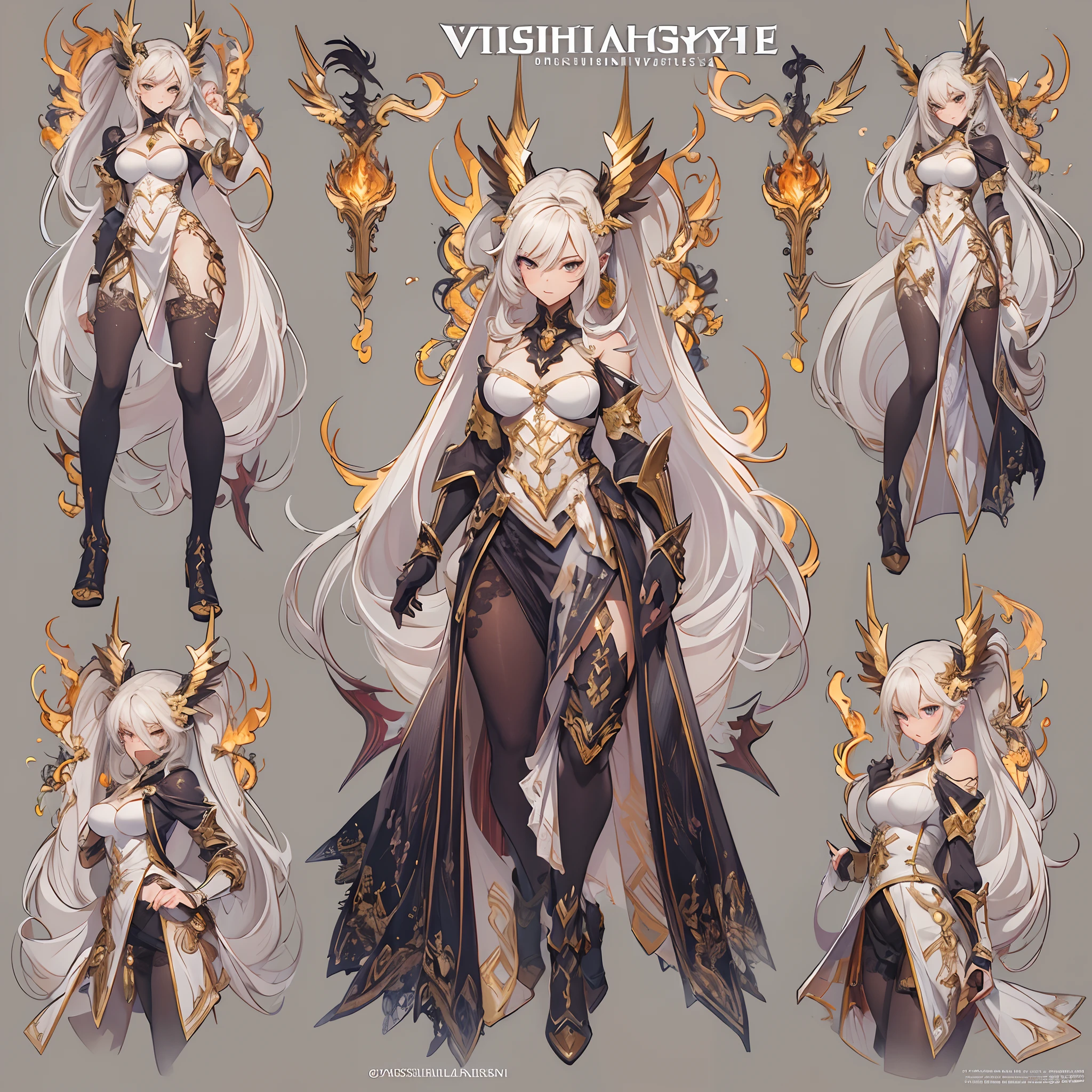 ((masterpiece)),(((best quality))),(character design sheet, same character, front, side, back), illustration, environment change scene, (simple background, white background: 1.3), (fullBody), character turnaround, Front view, Side view, Back view class, multiple views,
Female,
Apparel: Young Adult, White Hair, Afro Puff, Sheep, Cute, Sexy, Thick, Big , Fluffy Tail, Horn,
Aesthetic: (Furry, Fantasy),
Outfit: White Outfit, Leotard, Stocking, Satin Gloves, Cleavages, Thong, Skirt Cape,
Accessories: Bell Necklace,
Object: Shepherd Cane, Spear

