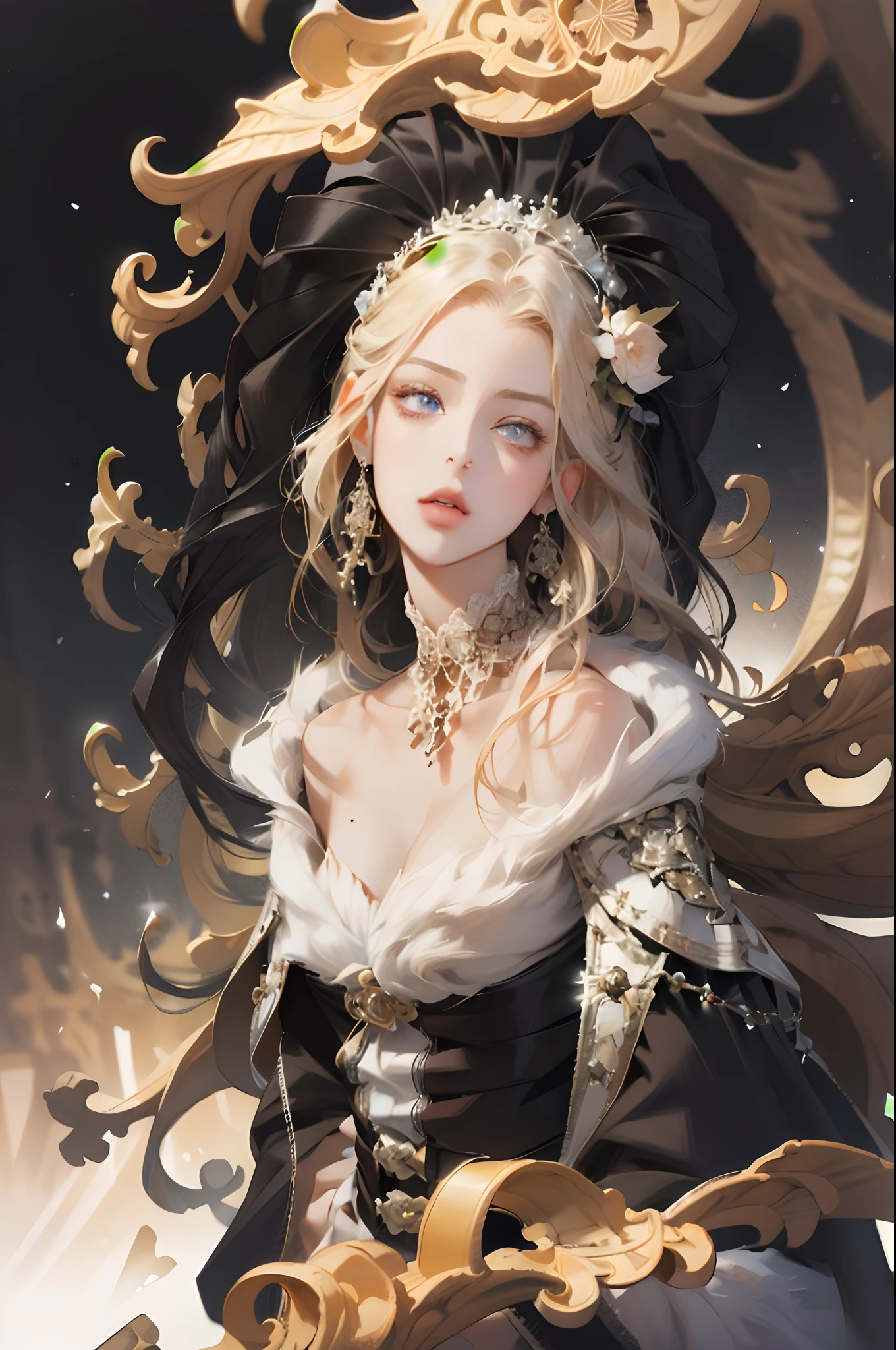 (absurdres, highres, ultra detailed), 1girl, solo, extremely detailed eyes, (official art, beautiful and aesthetic:1.2), (fractal art:1.3), colorful, highest detailed