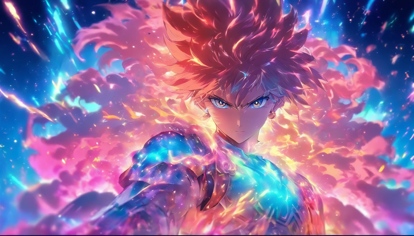 PPT template,PPT background,Colored gradient background,Detailed key anime art, seraphim, daytime ethereal anime, anime key visual concept art of