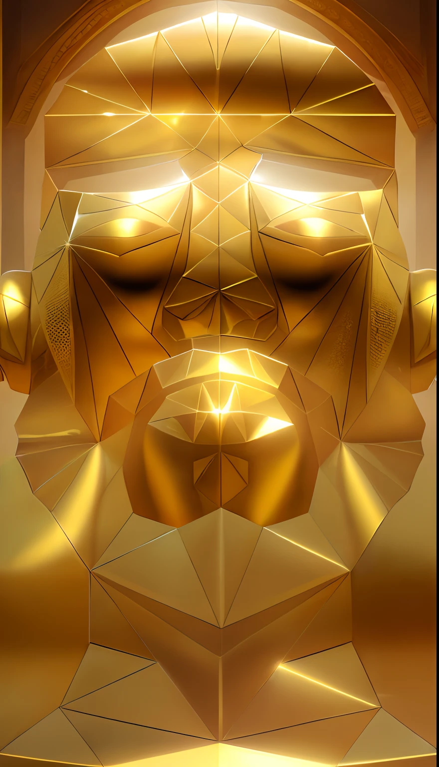 (giant golden statue),shining golden,sparkling,reflecting light,monument-sized,ornate details,graceful pose,imposing presence,artistic masterpiece,historical symbol,immortalized in gold,gleaming with grandeur,golden glow,grandiose stature,majestic and commanding,impressive monument,magnificent sculpture,standing tall and proud,admired by all,eternally glorious.