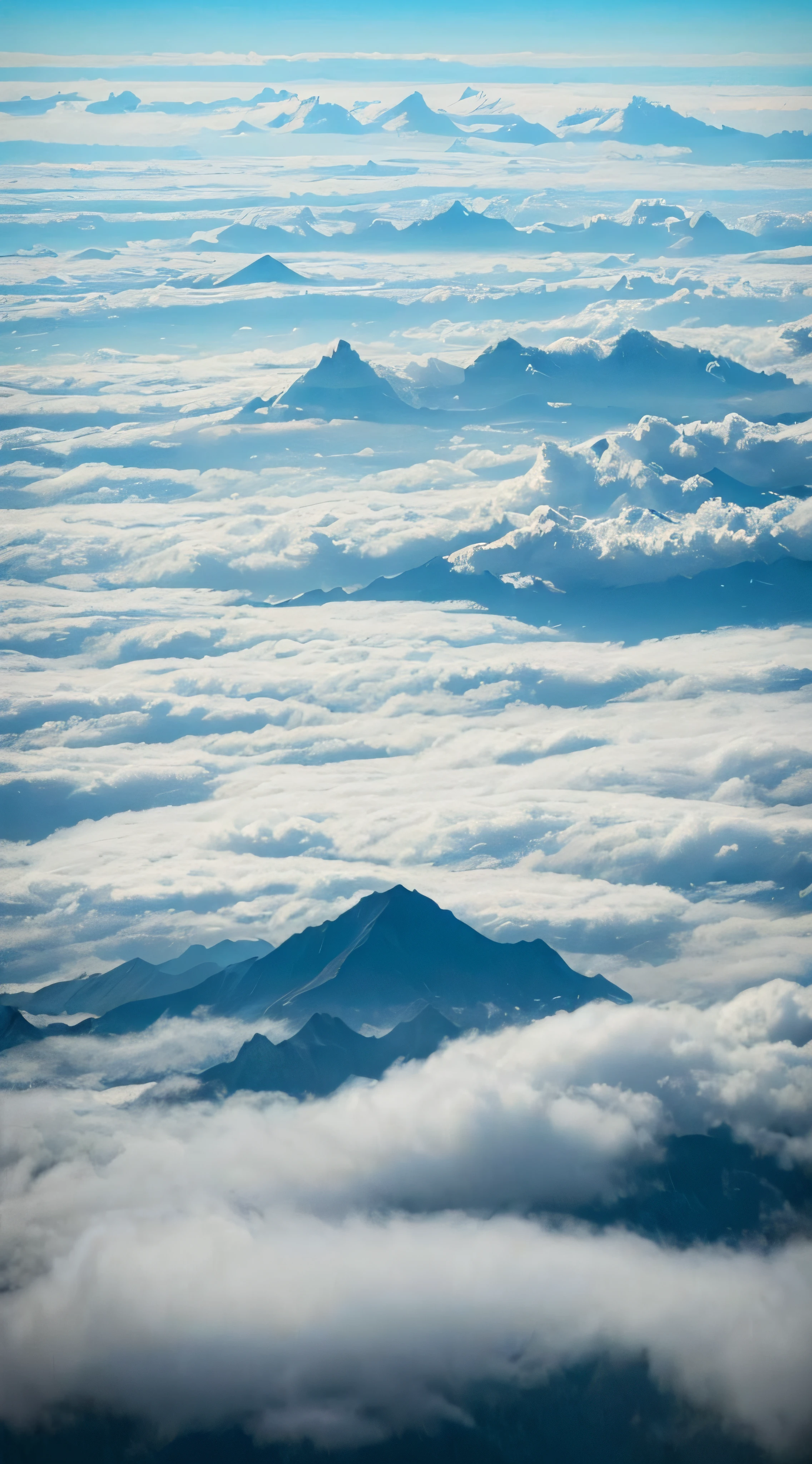 (((Superb view))),((masterpiece,top-quality,16 K)),reallistic,Summit of Mt,View from the summit,Ultra detailed view,sea of clouds