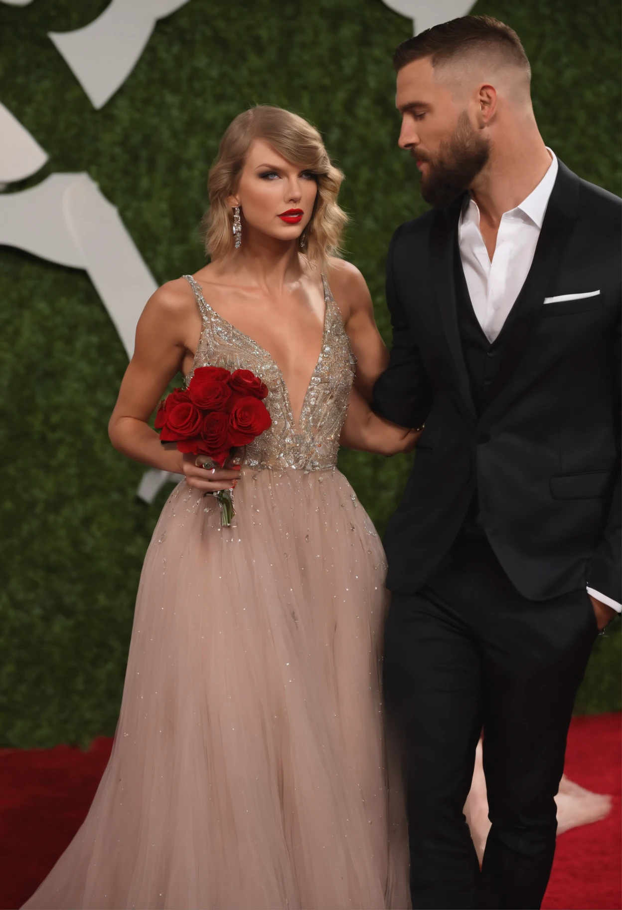 Taylor Swift beijando Travis Kelce