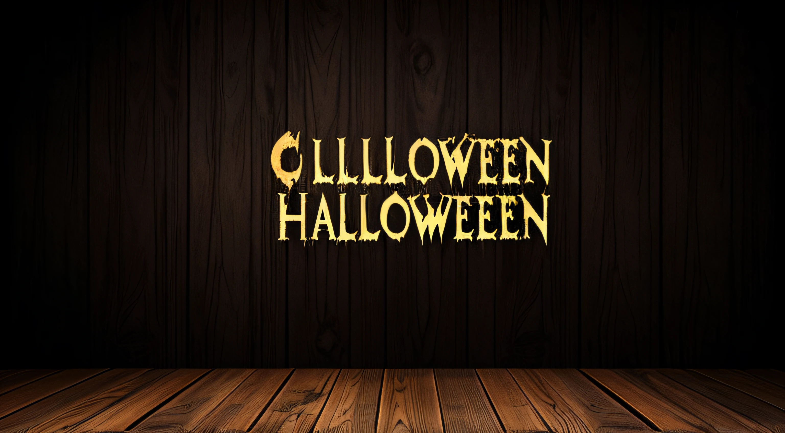 Spooky halloween background with empty wooden planks, dark horror background. Celebration theme, copyspace for text. Ideal for product placement