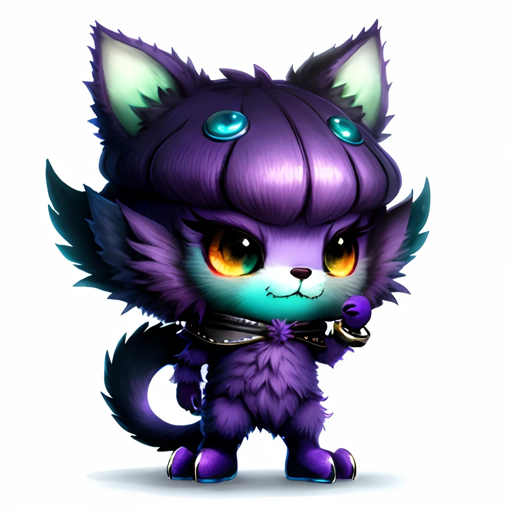 Purple cute kind monster in disco style