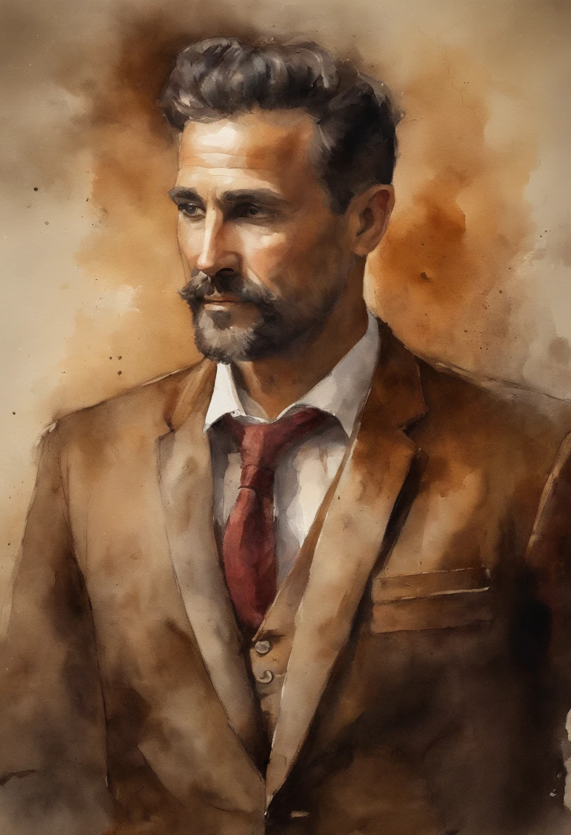 Hombre vestido con traje marron, ovejas alrededor, (((cuerpo entero visible))), Mirando al espectador, retrato, Cinematographer, Piel detallada, realista, fotorrealista, 8k, Altamente detallado, Marco de cuerpo completo, arte, RAW de alto nivel de detalle, penetrante, Soft, diffused lighting, poca profundidad de campo, foco nítido, hiperrealismo, cinematic lighting