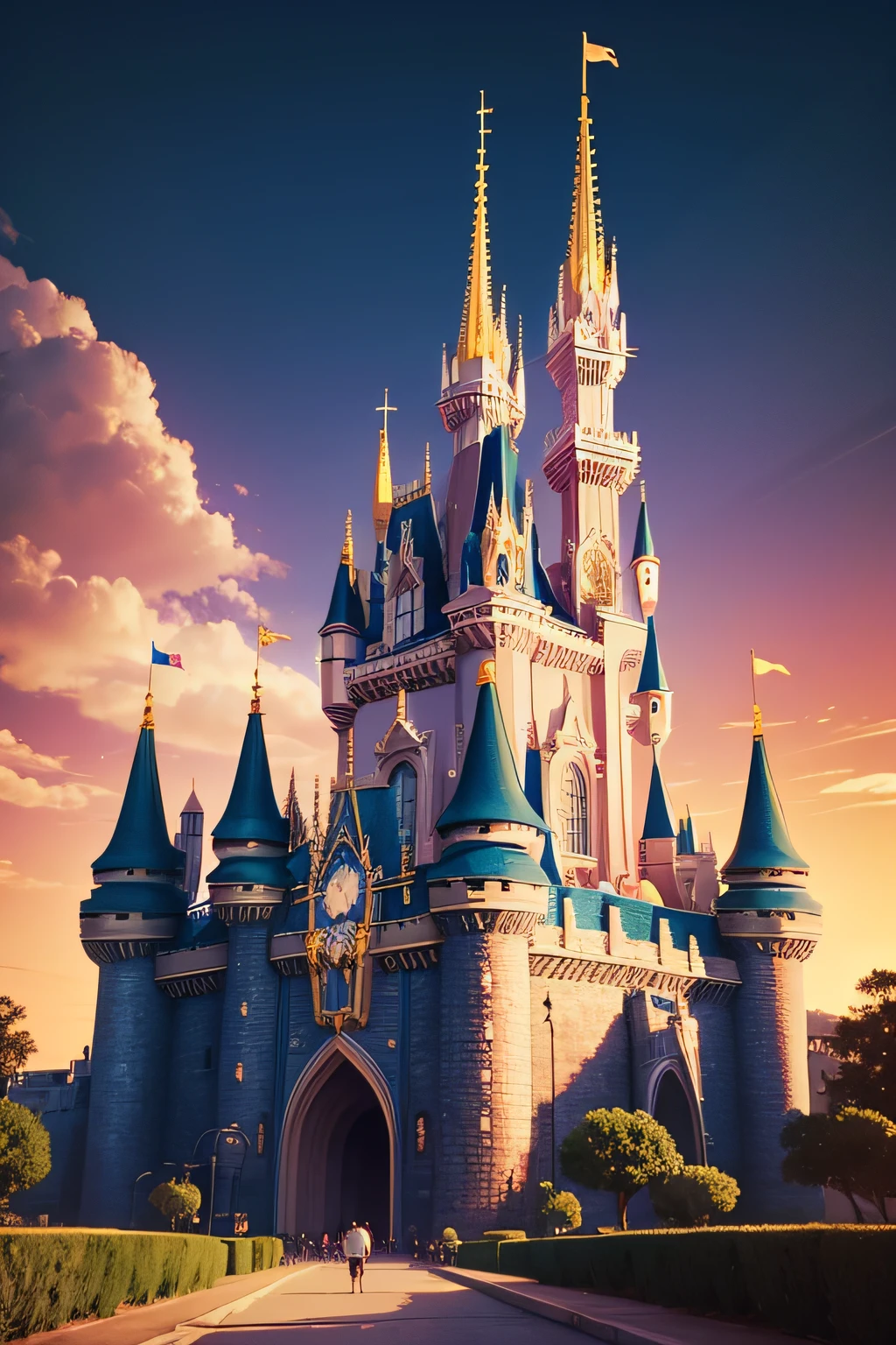castelo da disney no fundo