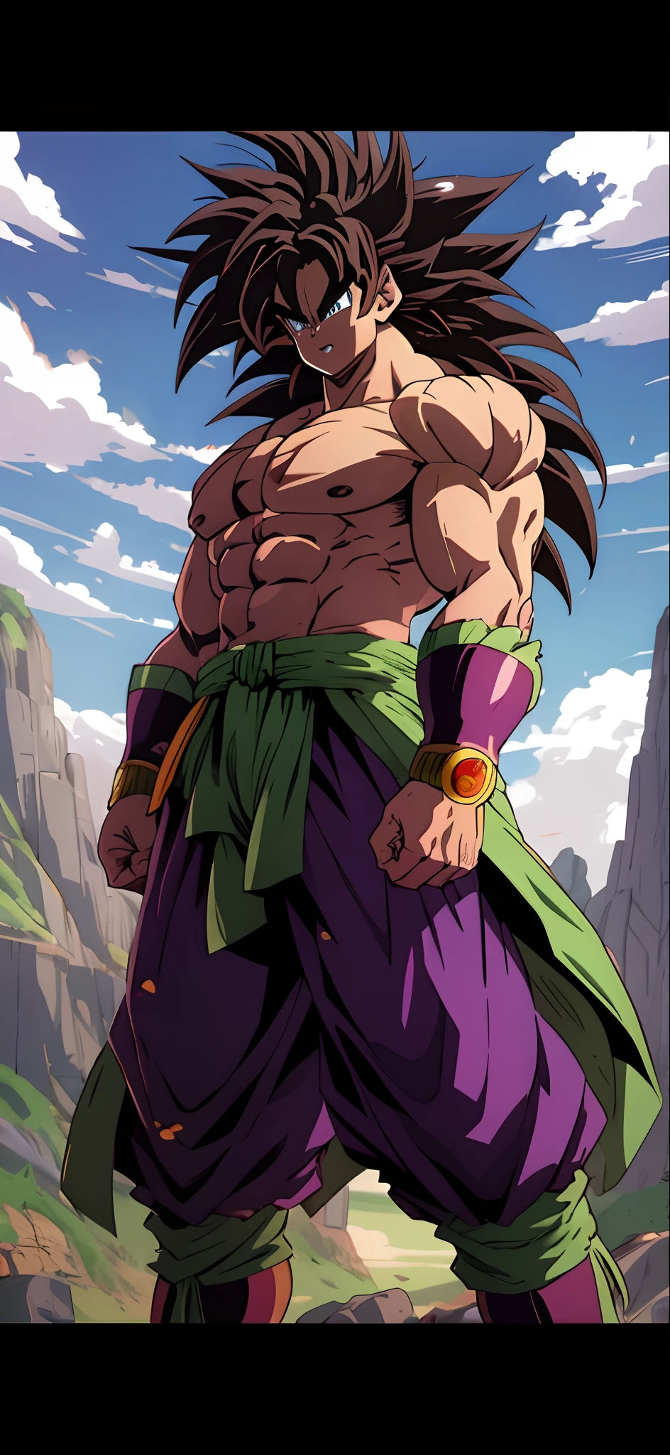 a close up of a person with a very large body, broly, powerful stance, dragon ball concept art, character dragonball, dragon ball art style, dragon ball z style, 8k manga wallpaper, anime wallpaper, dragon ball style, most strongest pose, hd anime wallpaper, anime masterpiece, face details, highly detailed face, eye details, detailed indepth shadows