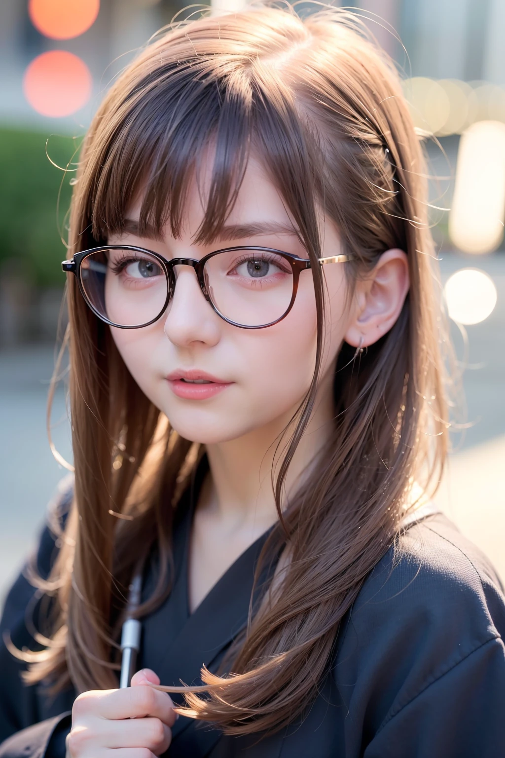 girl with、length hair、Dark hair、Wearing Yukata、japanes、Wearing big glasses、Close up photo of a girl standing on the street
Highest Quality、realisitic、Photorealsitic、(intricate detailes:1.2)、(delicate detail)、(ciinematic light、best quality backlight)、Clear Line、foco nítido、lifelike face、Detailed face
Unity 8K Wallpapers、超A high resolution、(Photorealsitic:1.4)、looking at the viewers、
